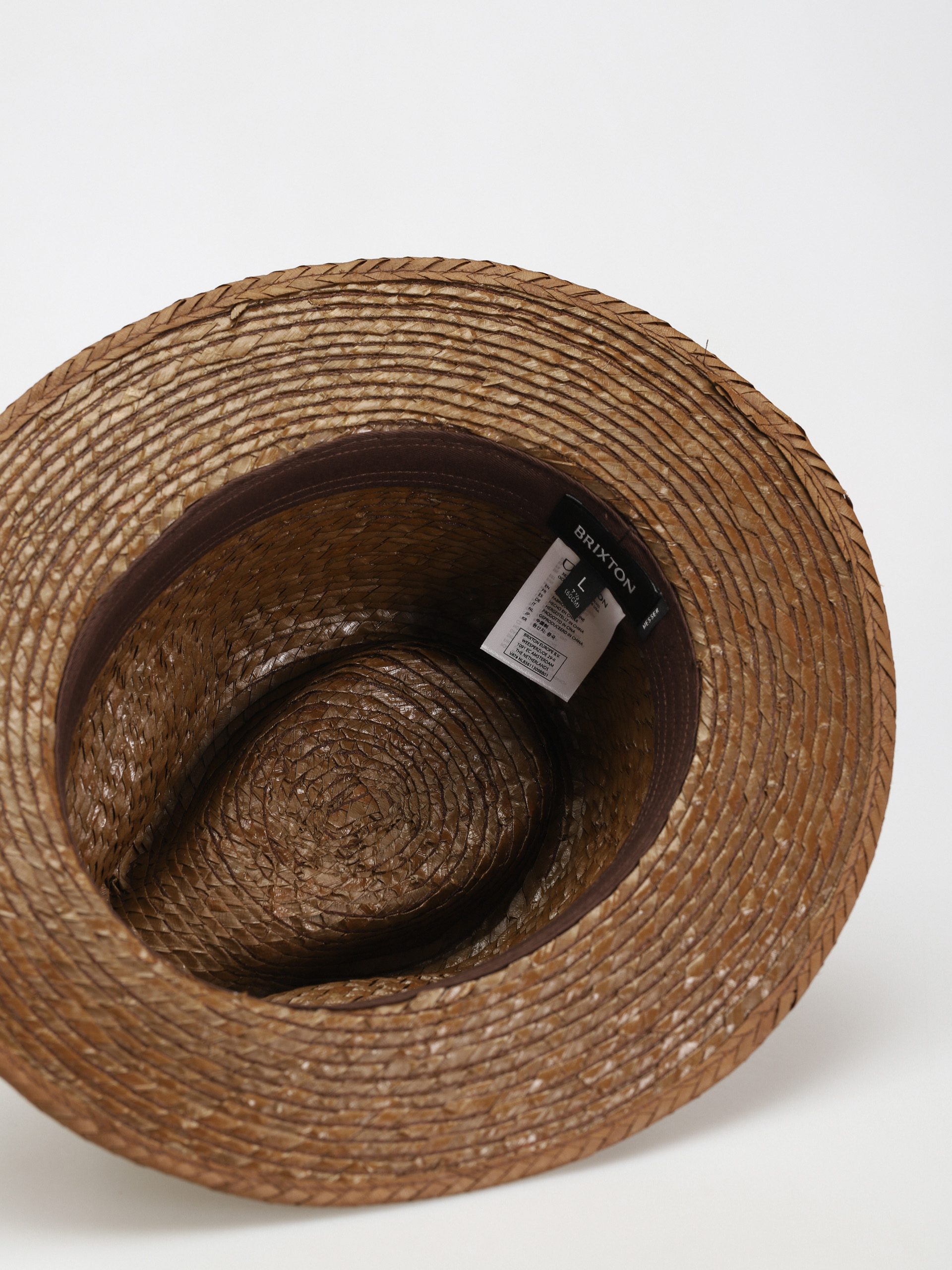 Pălărie Brixton Messer Straw Fedora (toffee)