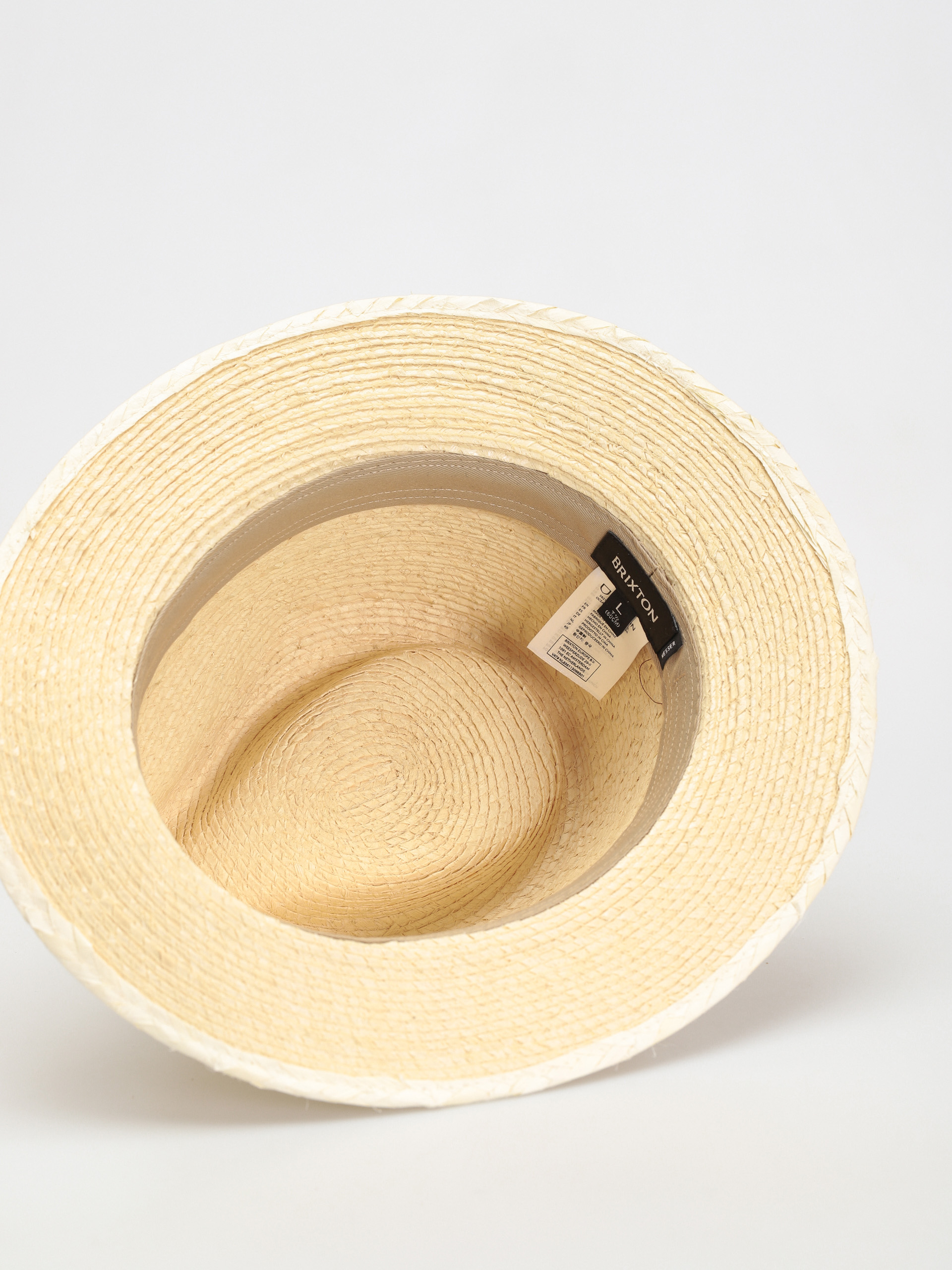 Pălărie Brixton Messer Straw Fedora (natural/brown)