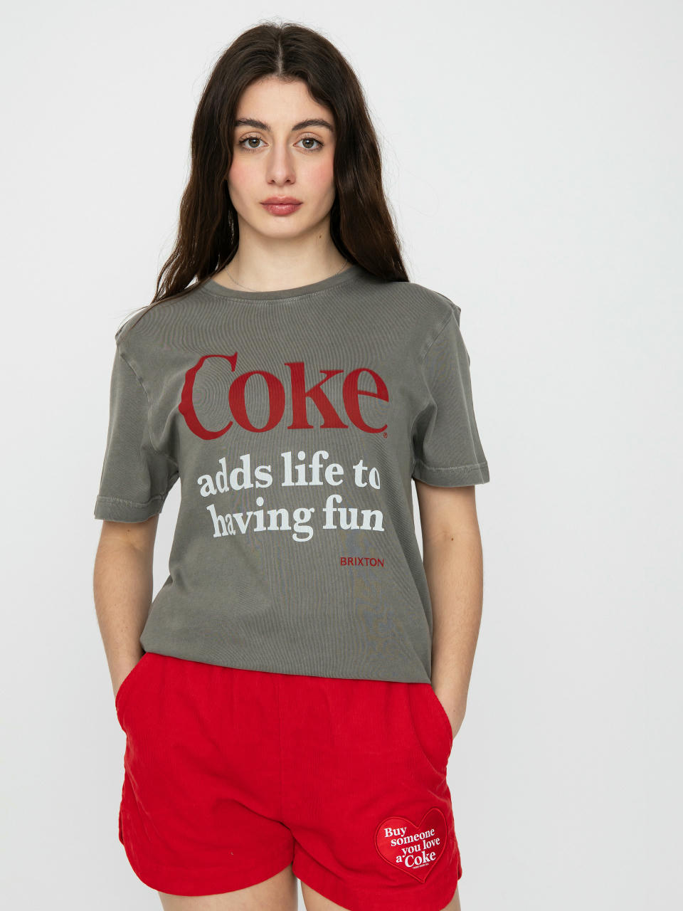 Tricou Brixton Coca-Cola Having Fun Vintage Wmn (washedblack)