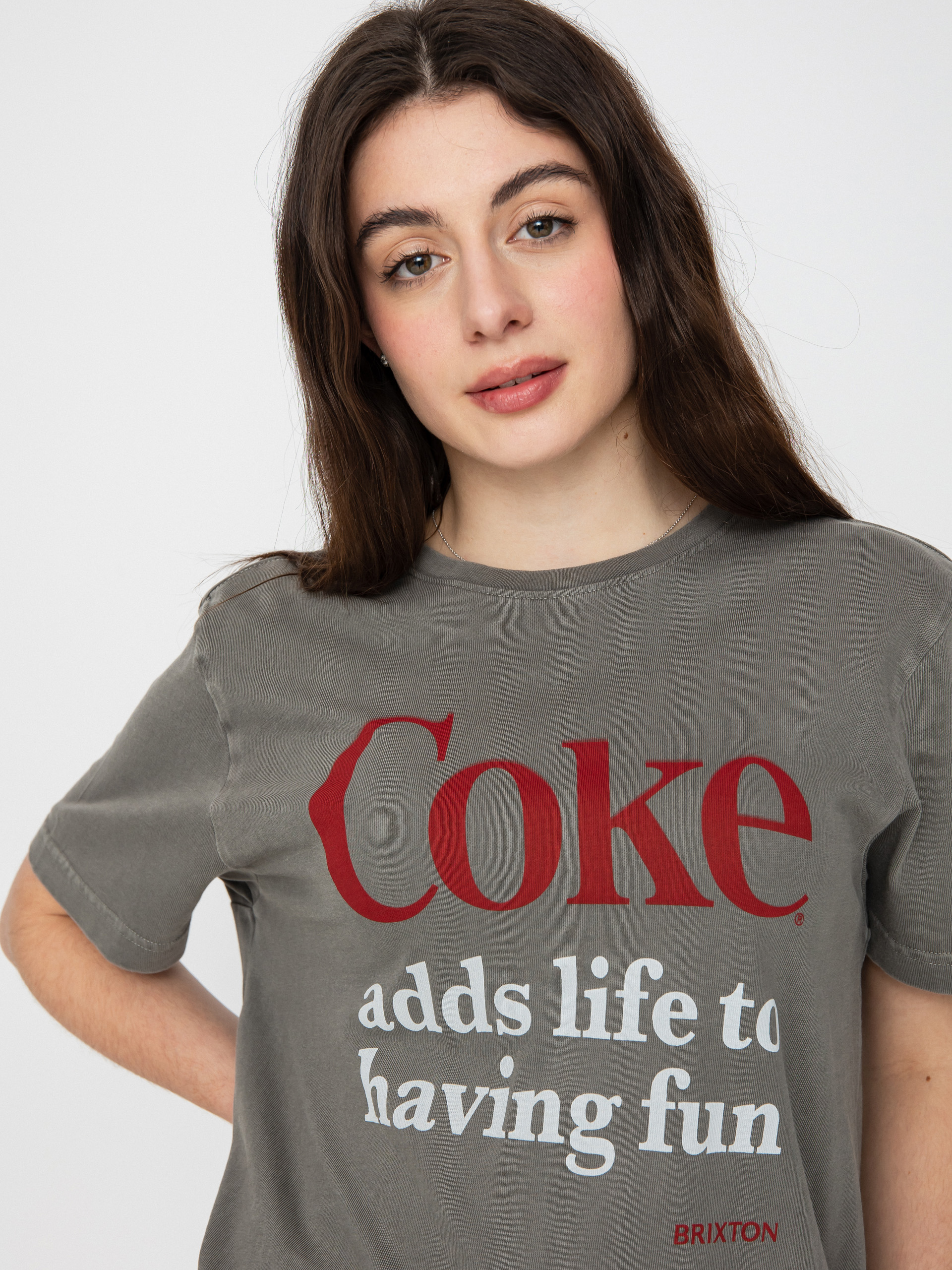 Tricou Brixton Coca-Cola Having Fun Vintage Wmn (washedblack)