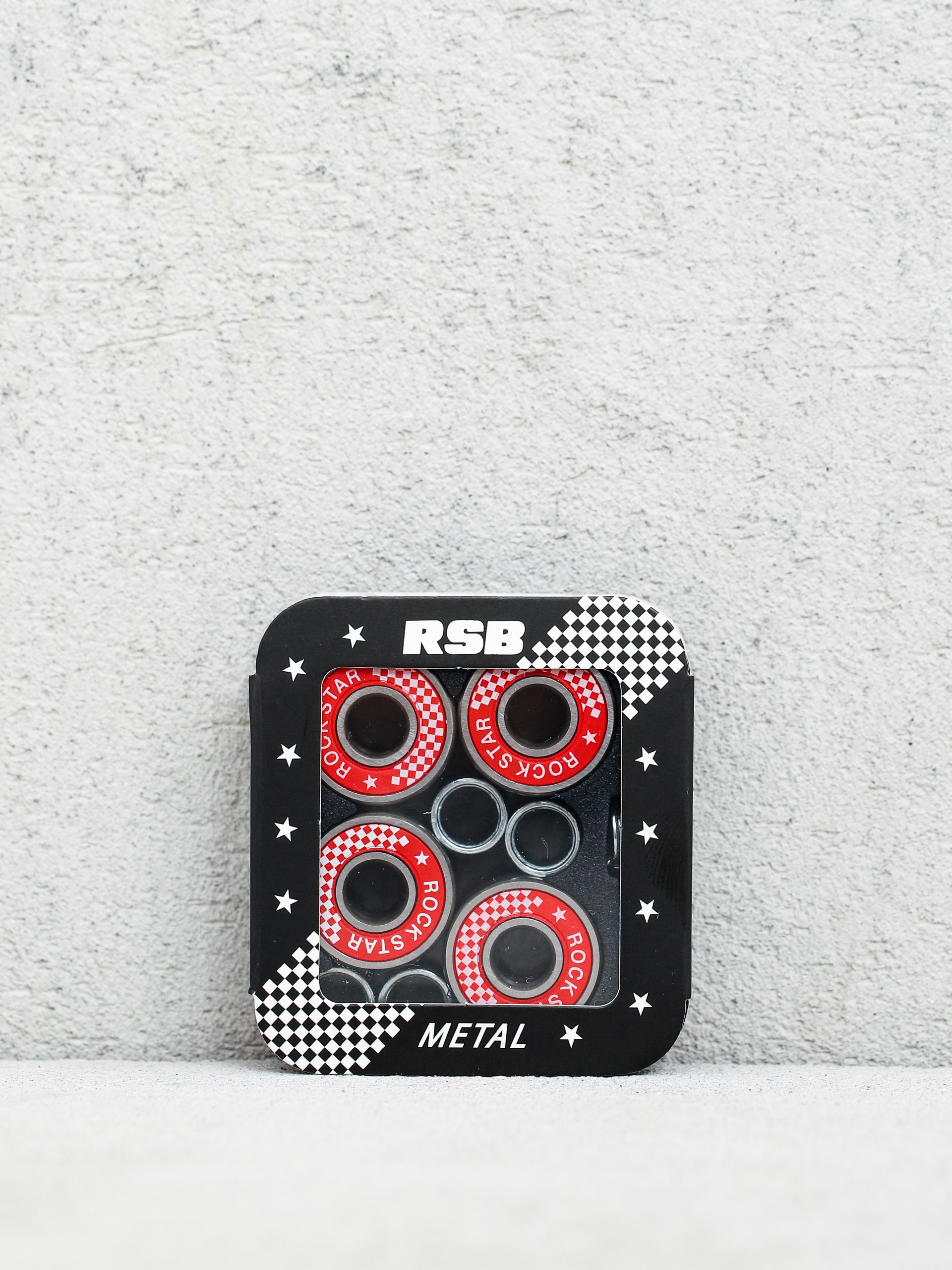 Rulmenți Rock Star Bearings 8 Pack Abec 9 Metal Ball Bearings (black/red)
