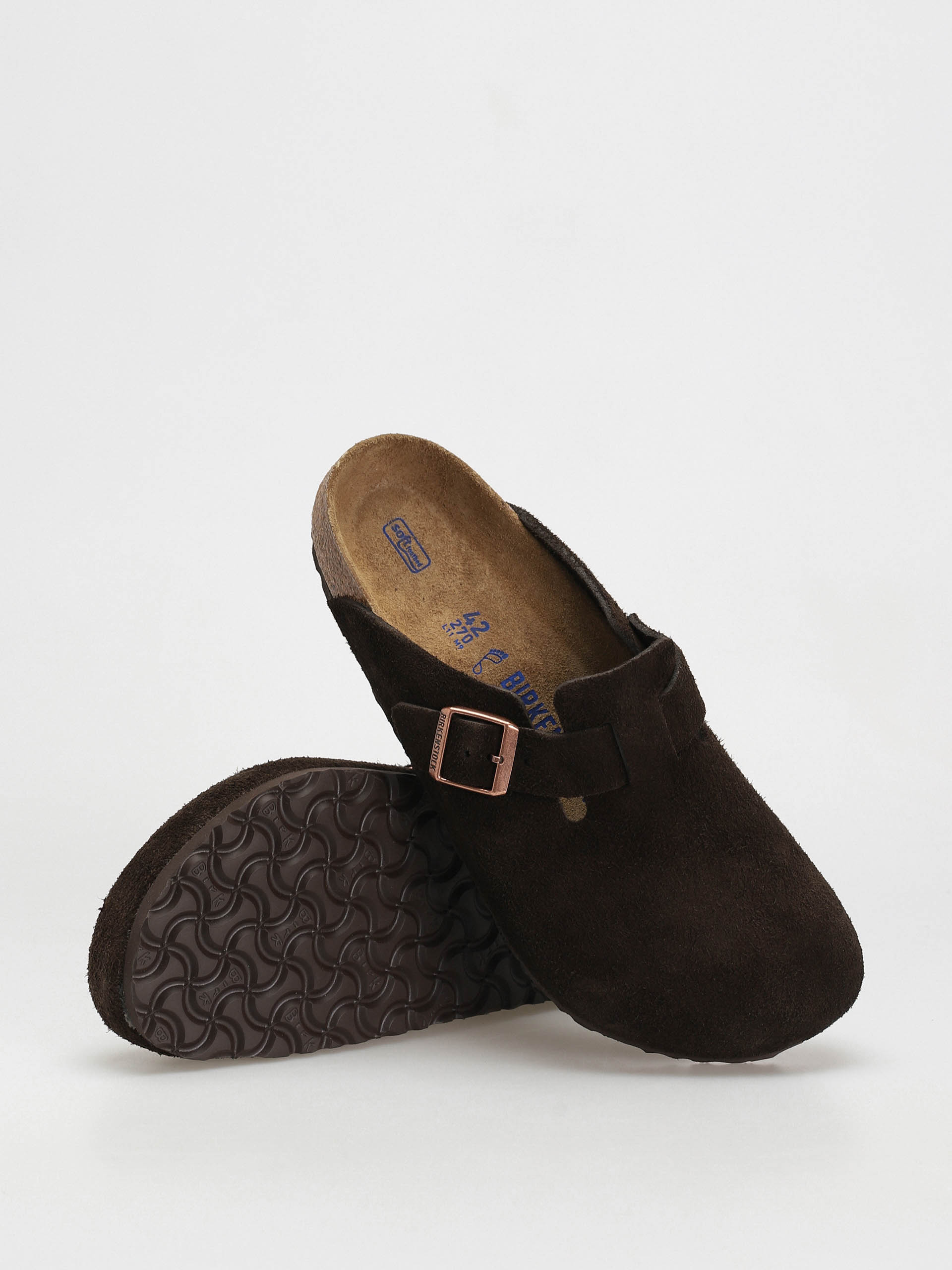 Șlapi Birkenstock Boston Suede Regular (mocha)