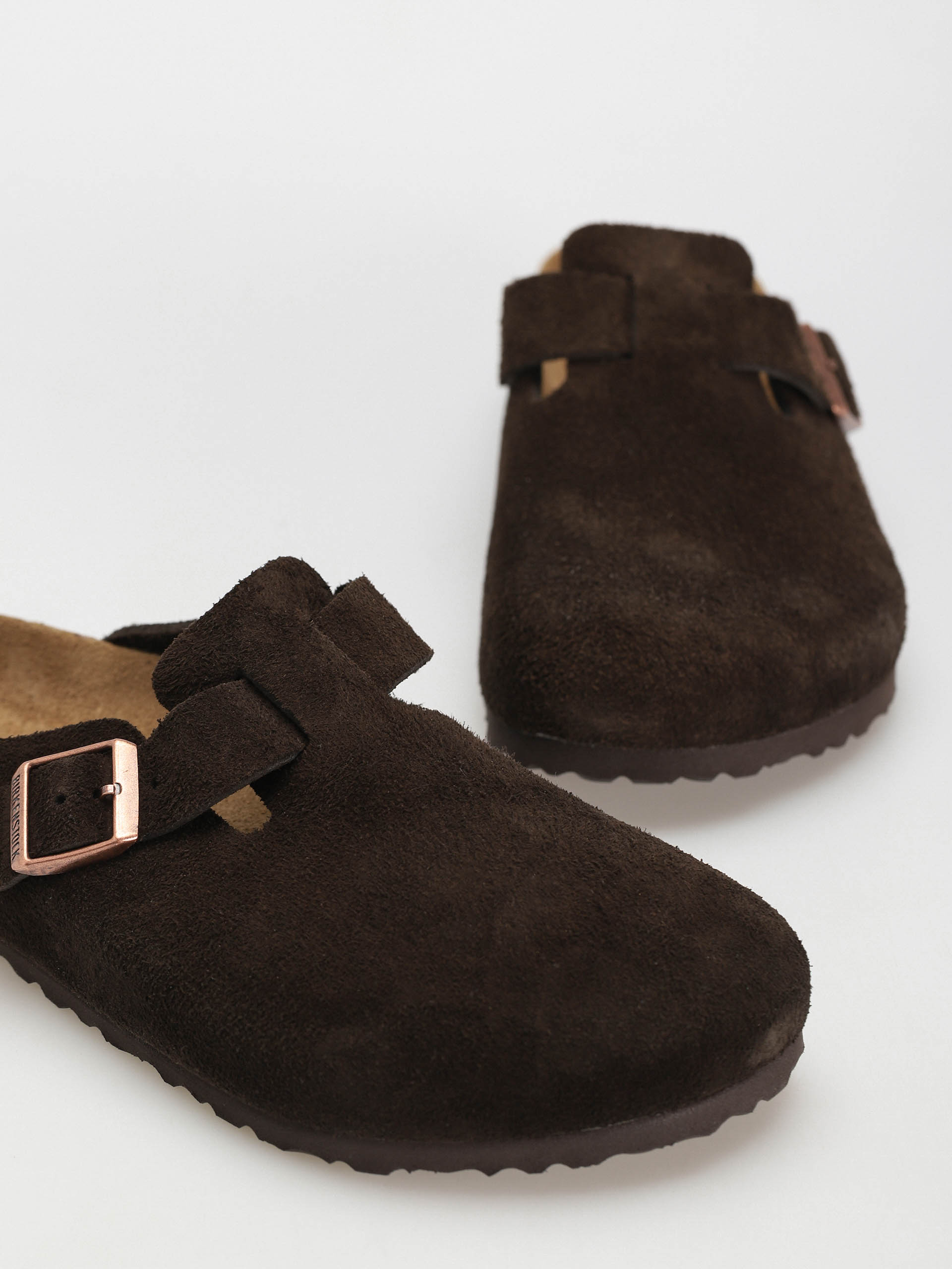 Șlapi Birkenstock Boston Suede Regular (mocha)