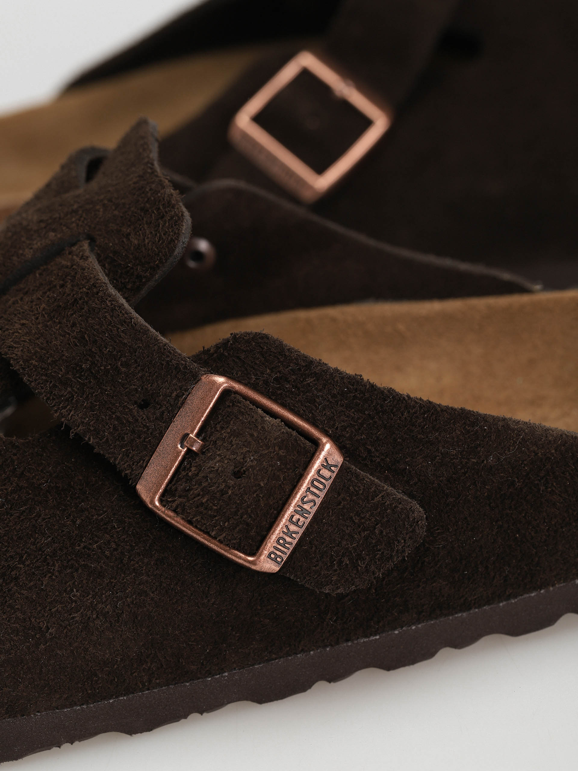 Șlapi Birkenstock Boston Suede Regular (mocha)