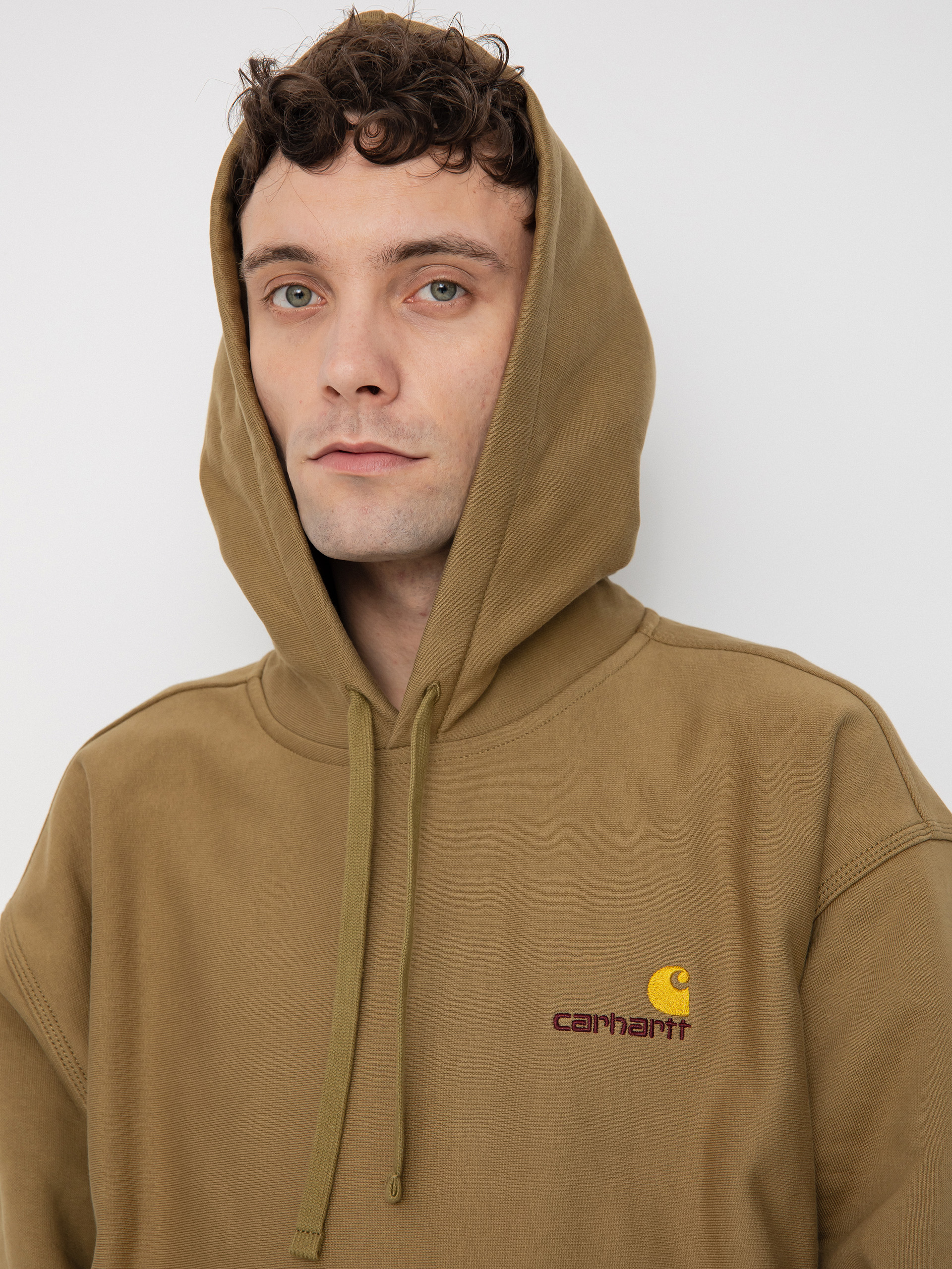 Hanorac cu glugă Carhartt WIP American Script HD (larch)