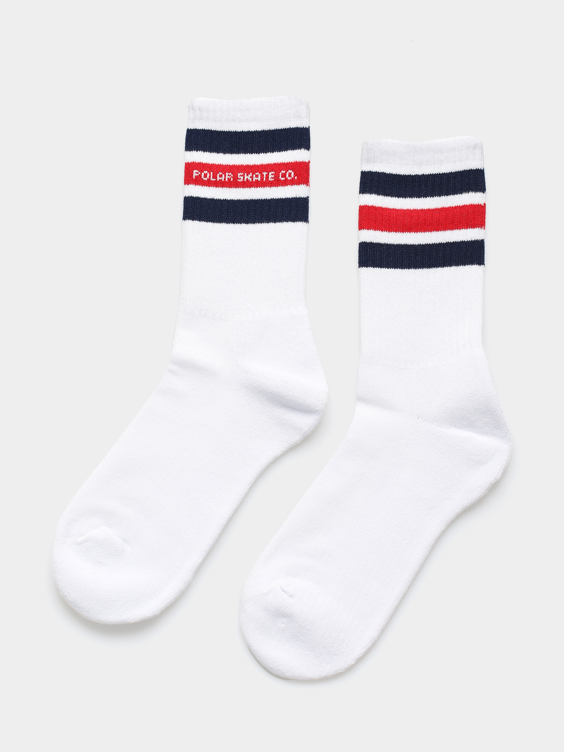 Șosete Polar Skate Fat Stripe (white/navy/red)