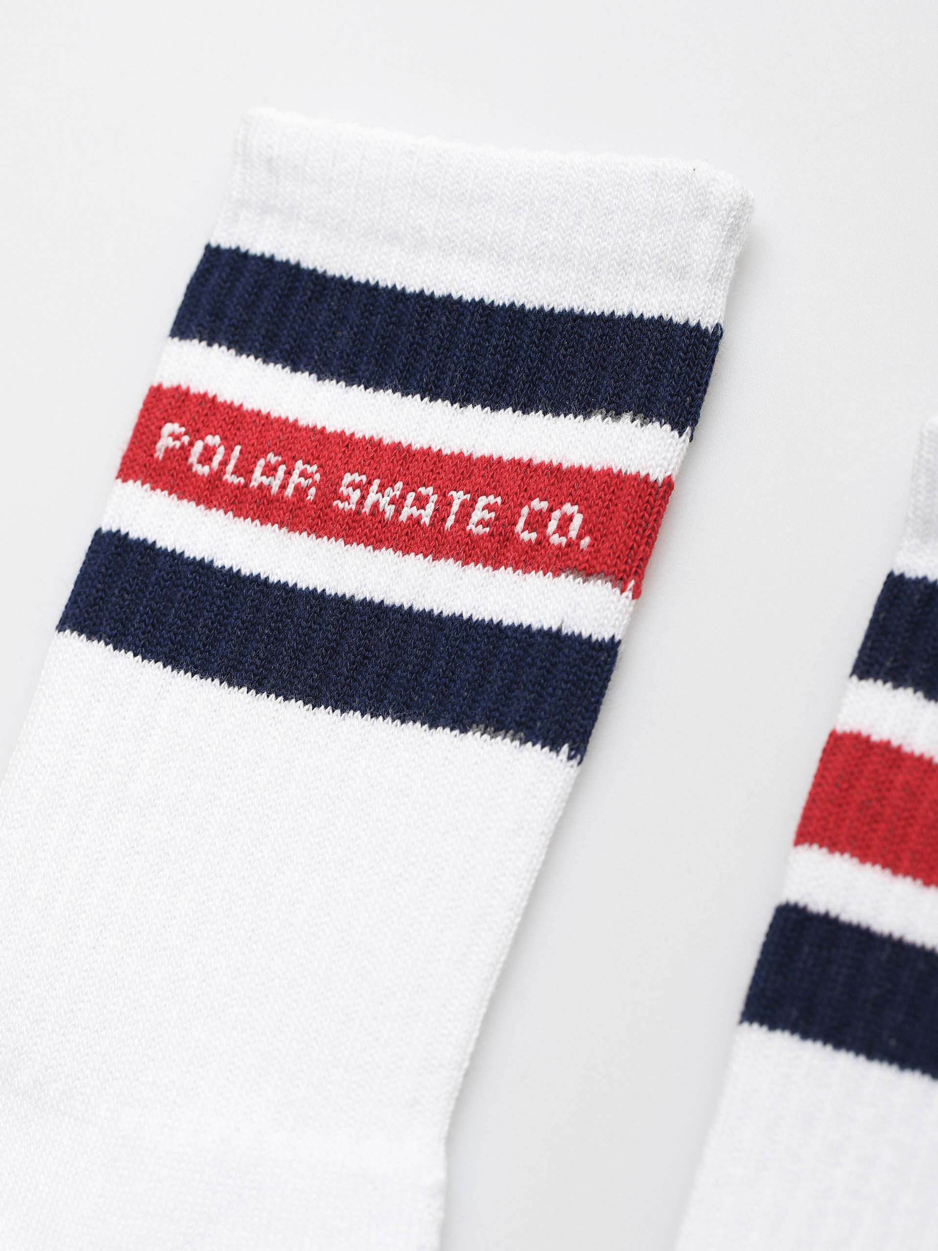 Șosete Polar Skate Fat Stripe (white/navy/red)