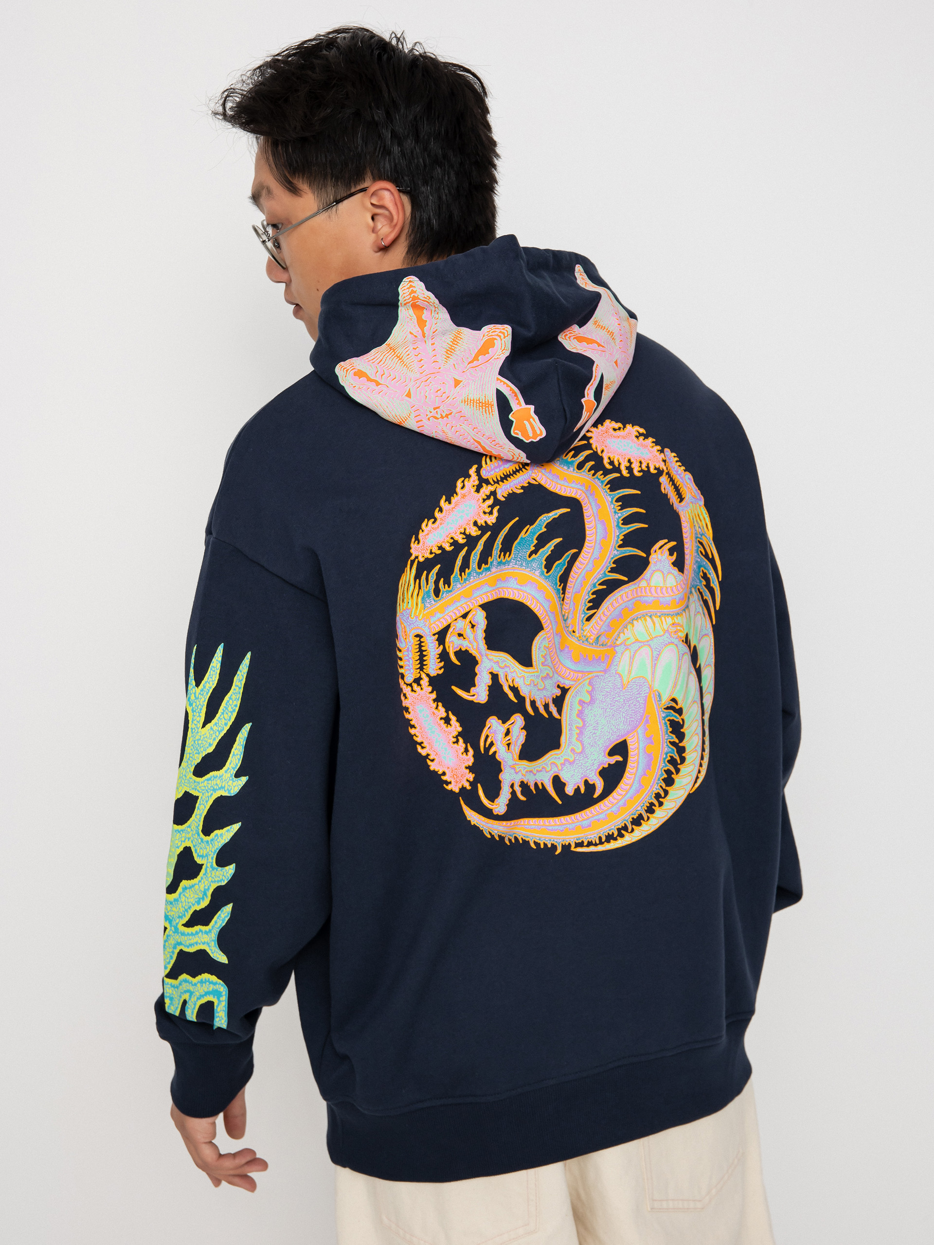 Hanorac cu glugă Element Headed Dragon HD (eclipse navy)