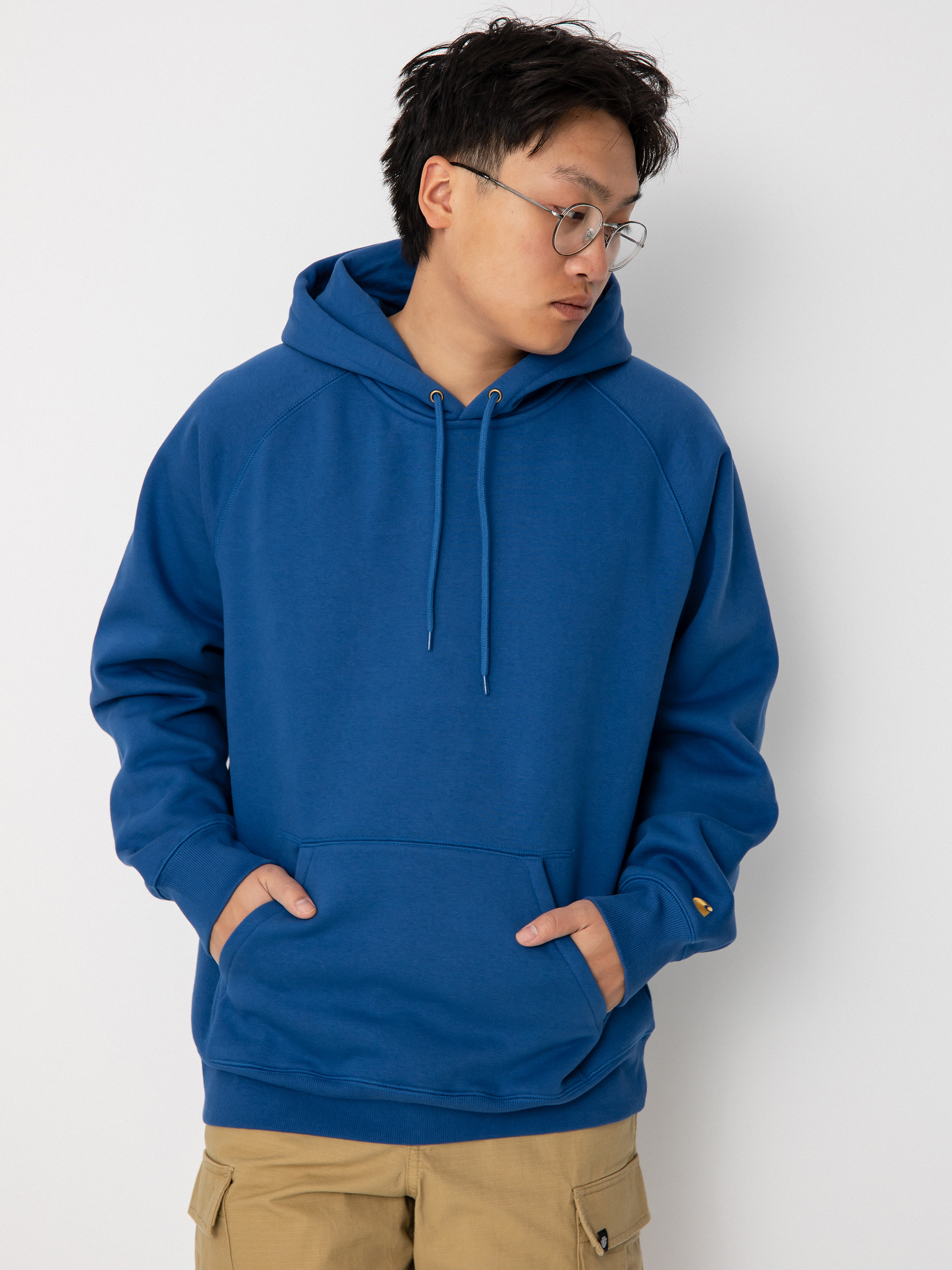 Hanorac cu glugă Carhartt WIP Chase HD (liberty/gold)