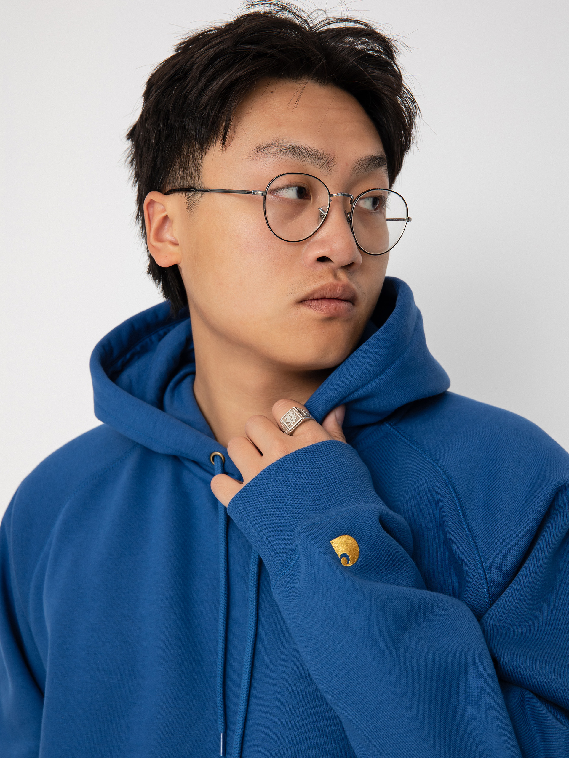 Hanorac cu glugă Carhartt WIP Chase HD (liberty/gold)