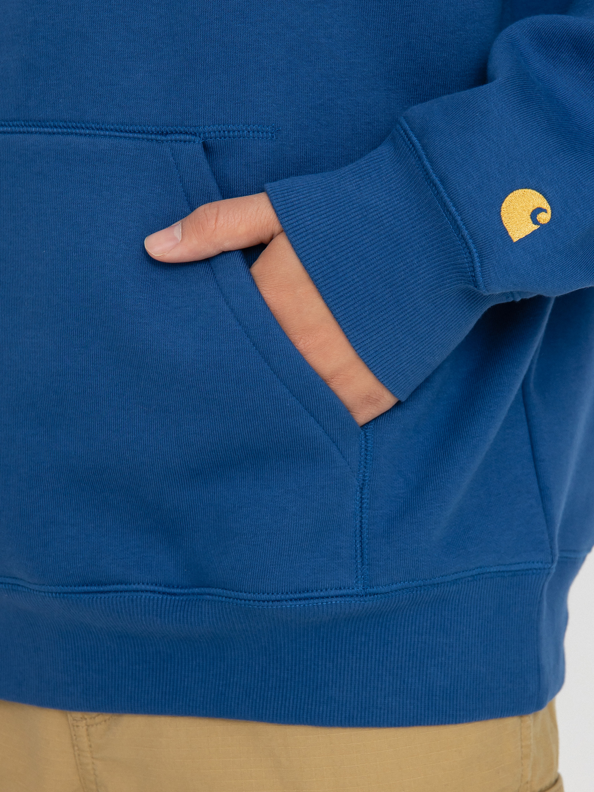 Hanorac cu glugă Carhartt WIP Chase HD (liberty/gold)