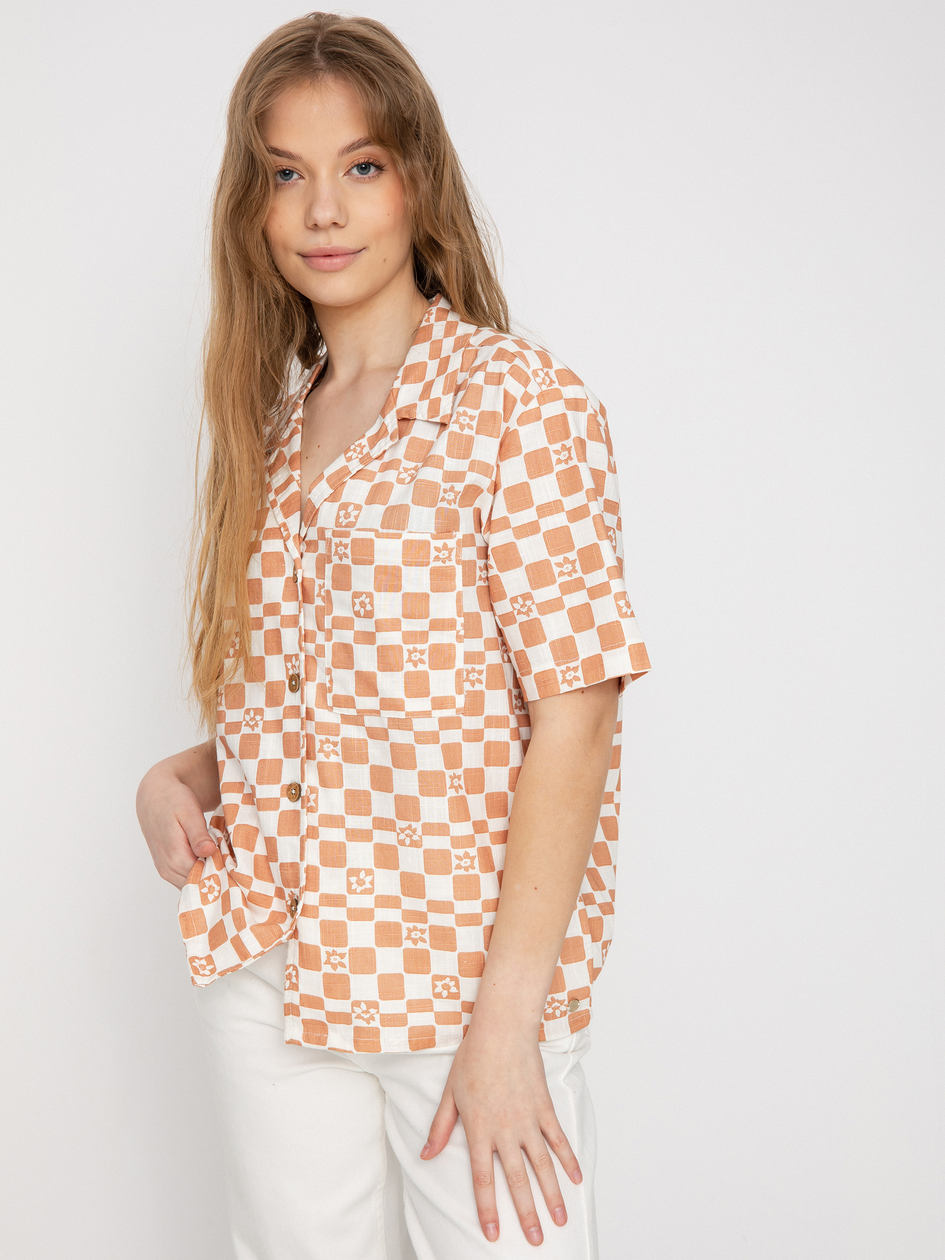 Cămașă Roxy Aloha Sunset Check Wmn (snow white sol power)