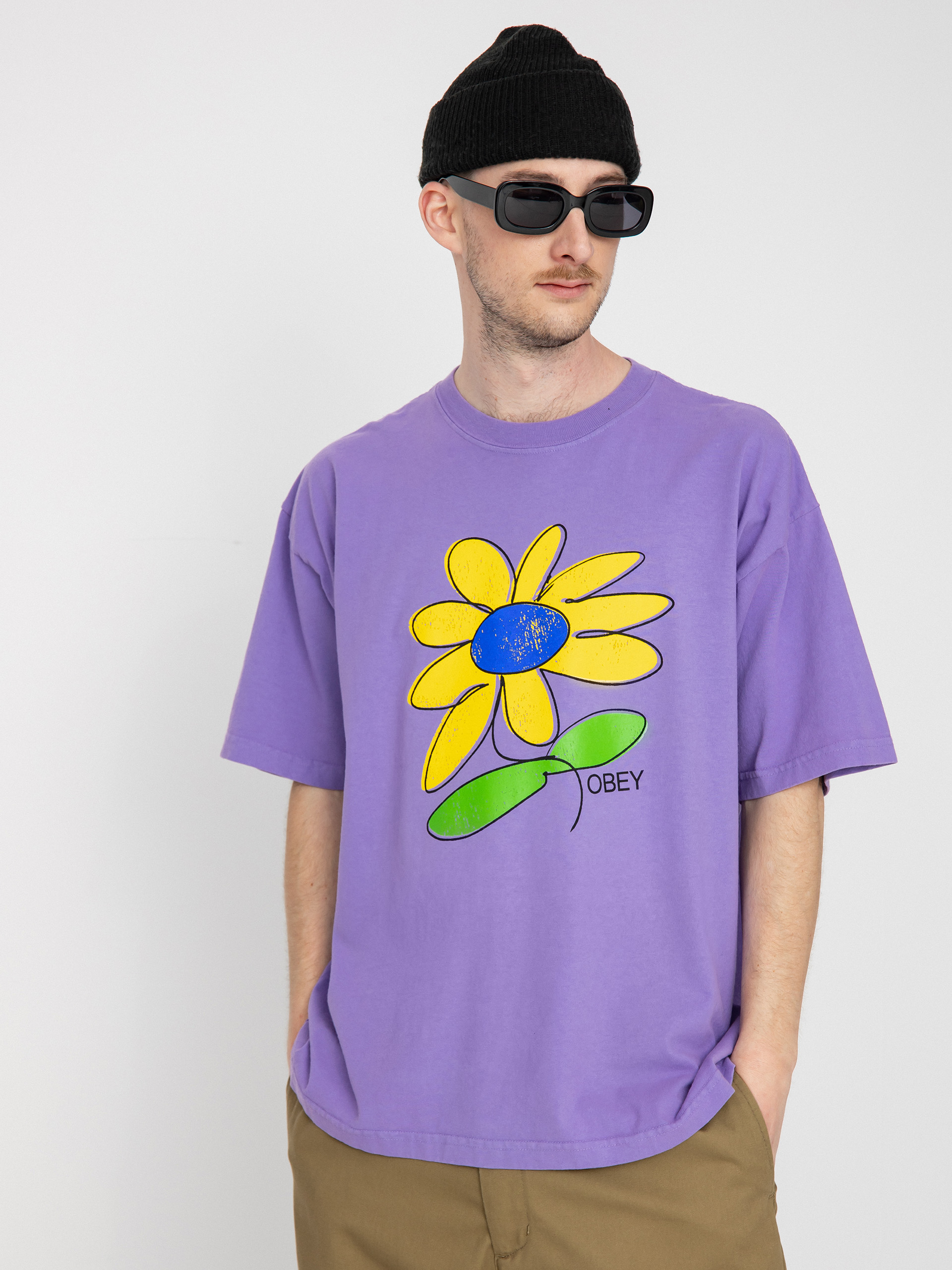 Tricou OBEY Sun Flower (purple flower)