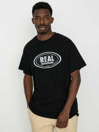 Tricou Real Oval (black w/grey & black print)