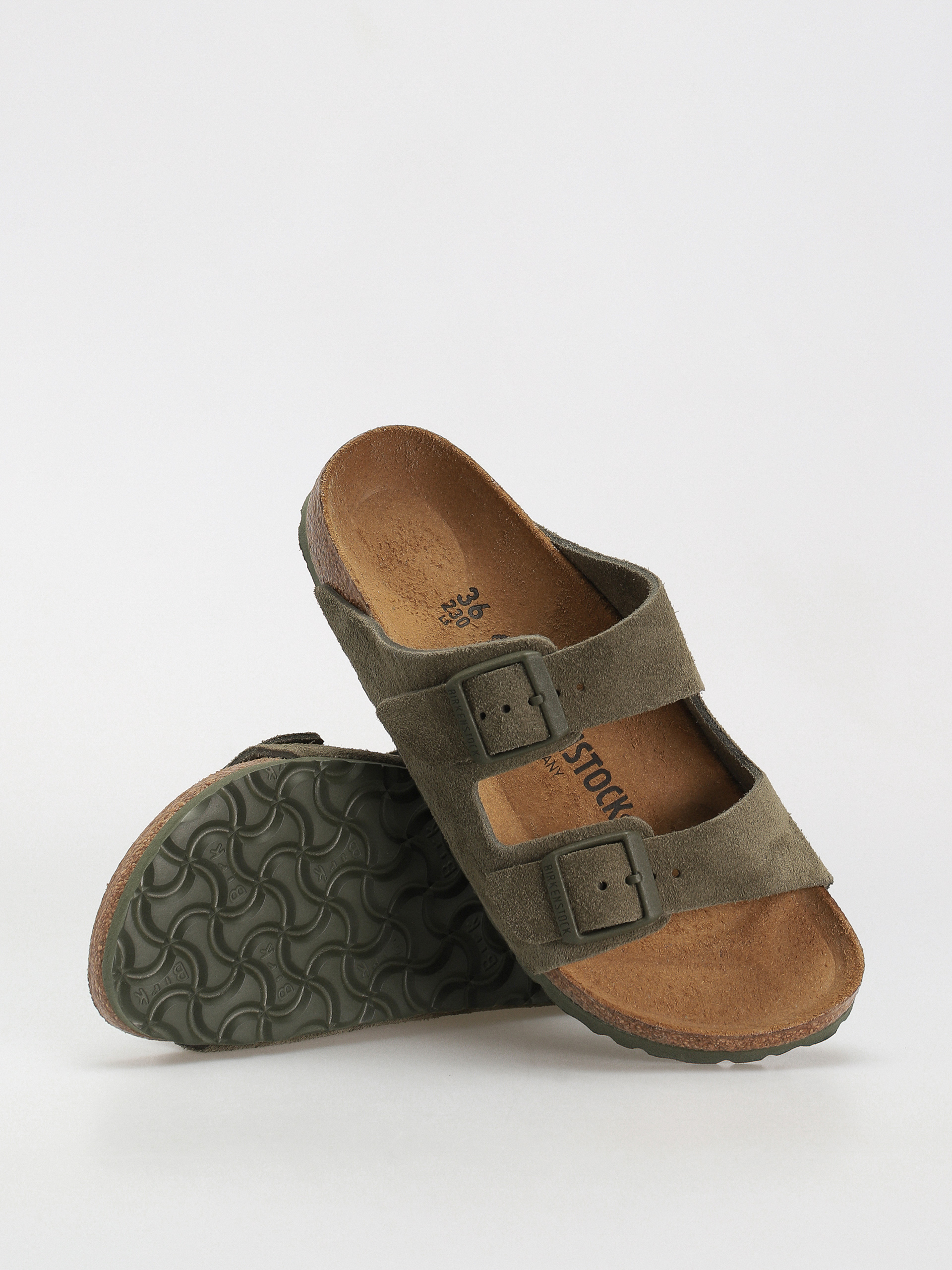 Șlapi Birkenstock Arizona Suede Leather Narrow Wmn (thyme)