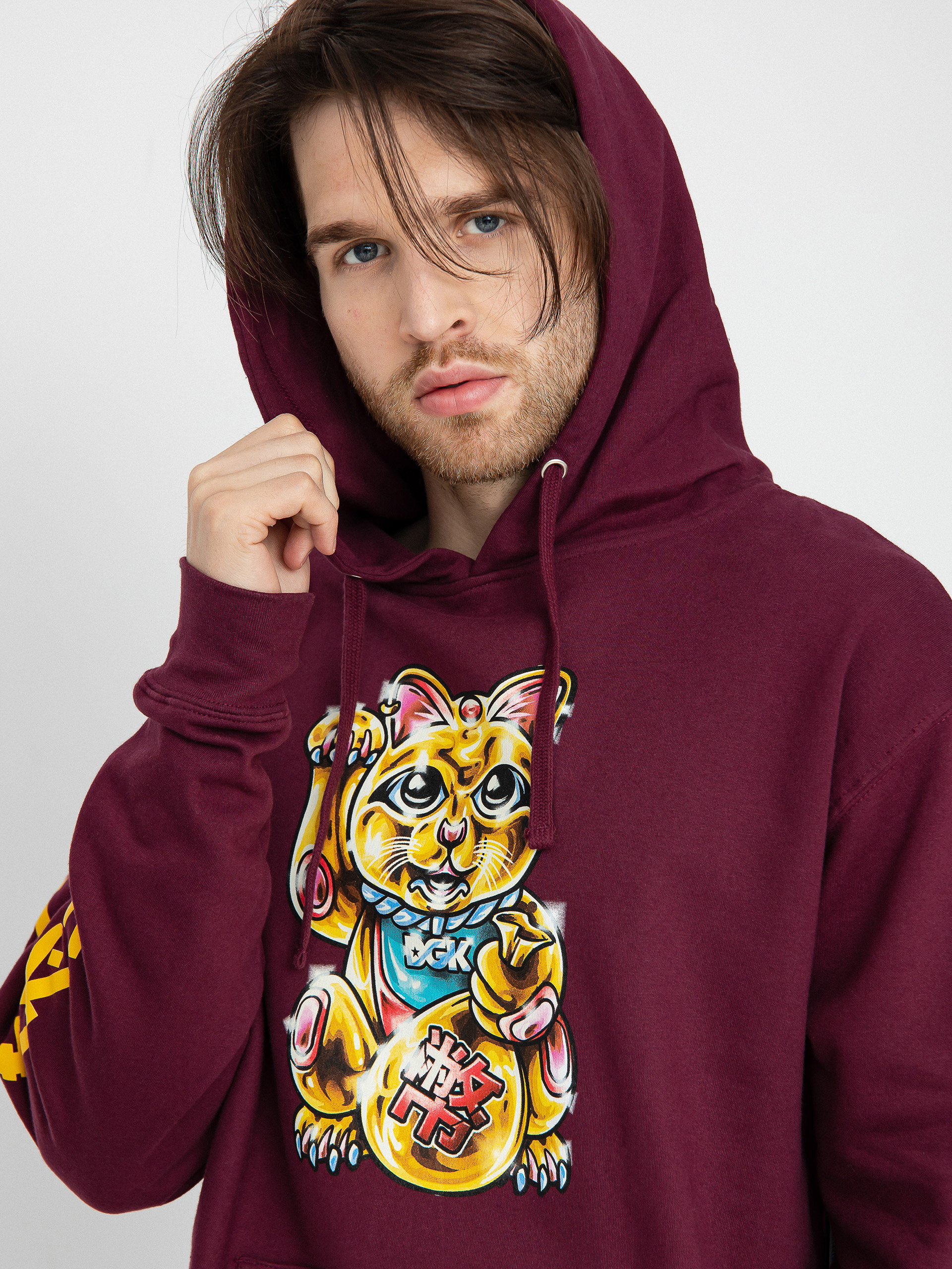 Hanorac cu glugă DGK Golden Cat HD (burgundy)