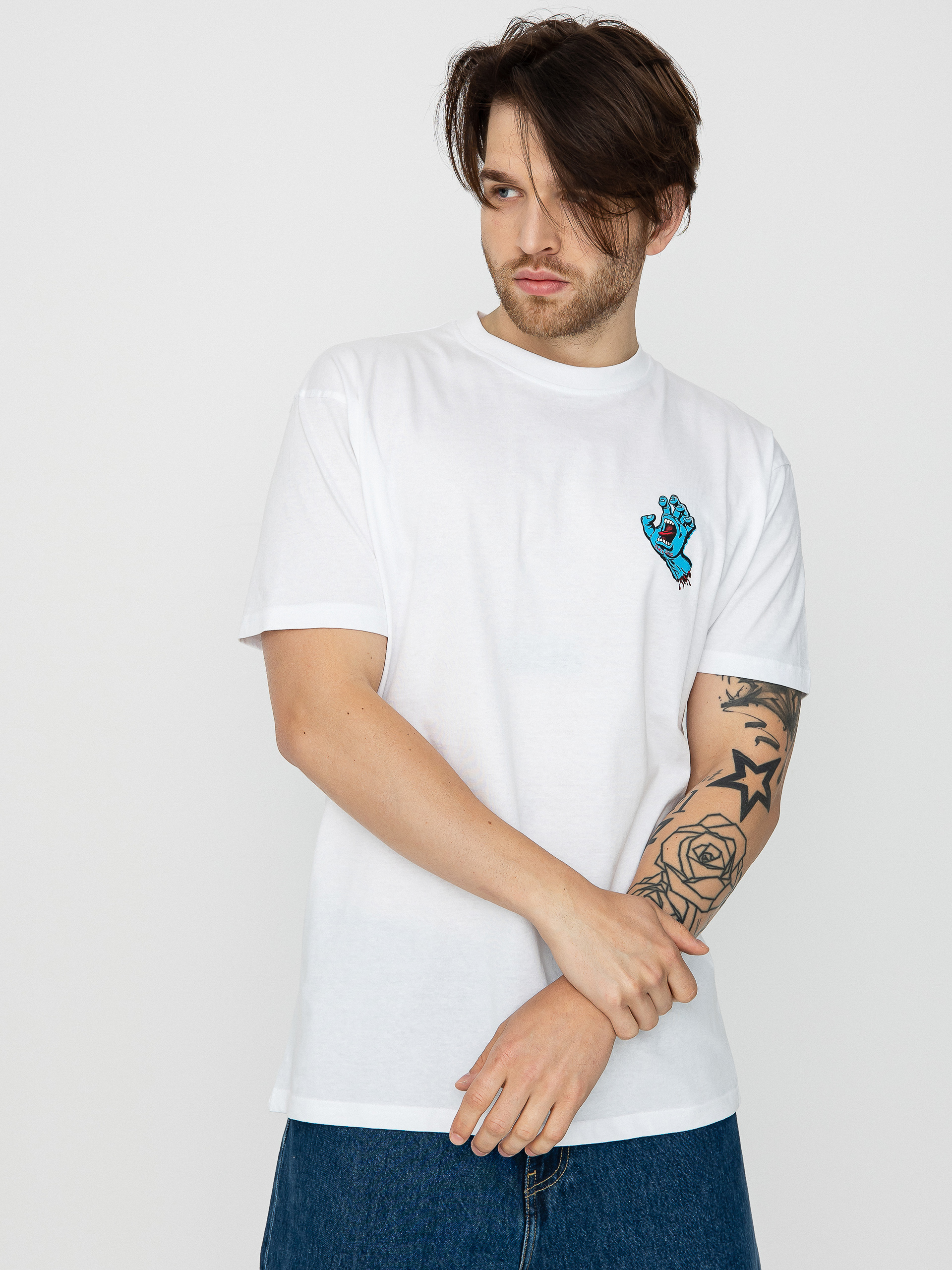 Tricou Santa Cruz Screaming Hand Chest (white)