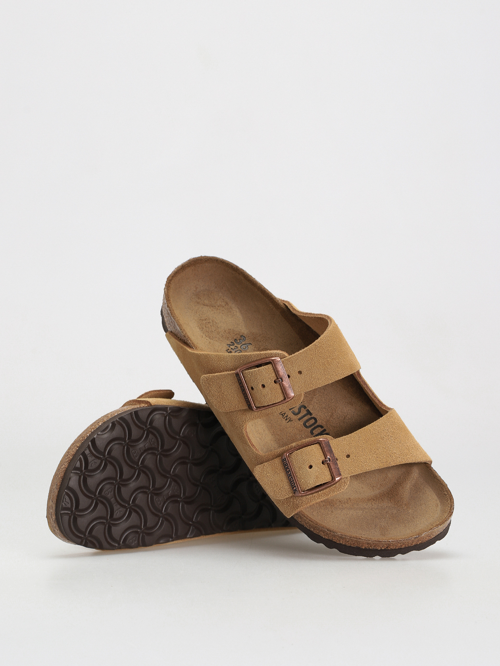Șlapi Birkenstock Arizona Suede Leather Narrow Wmn (latte cream)