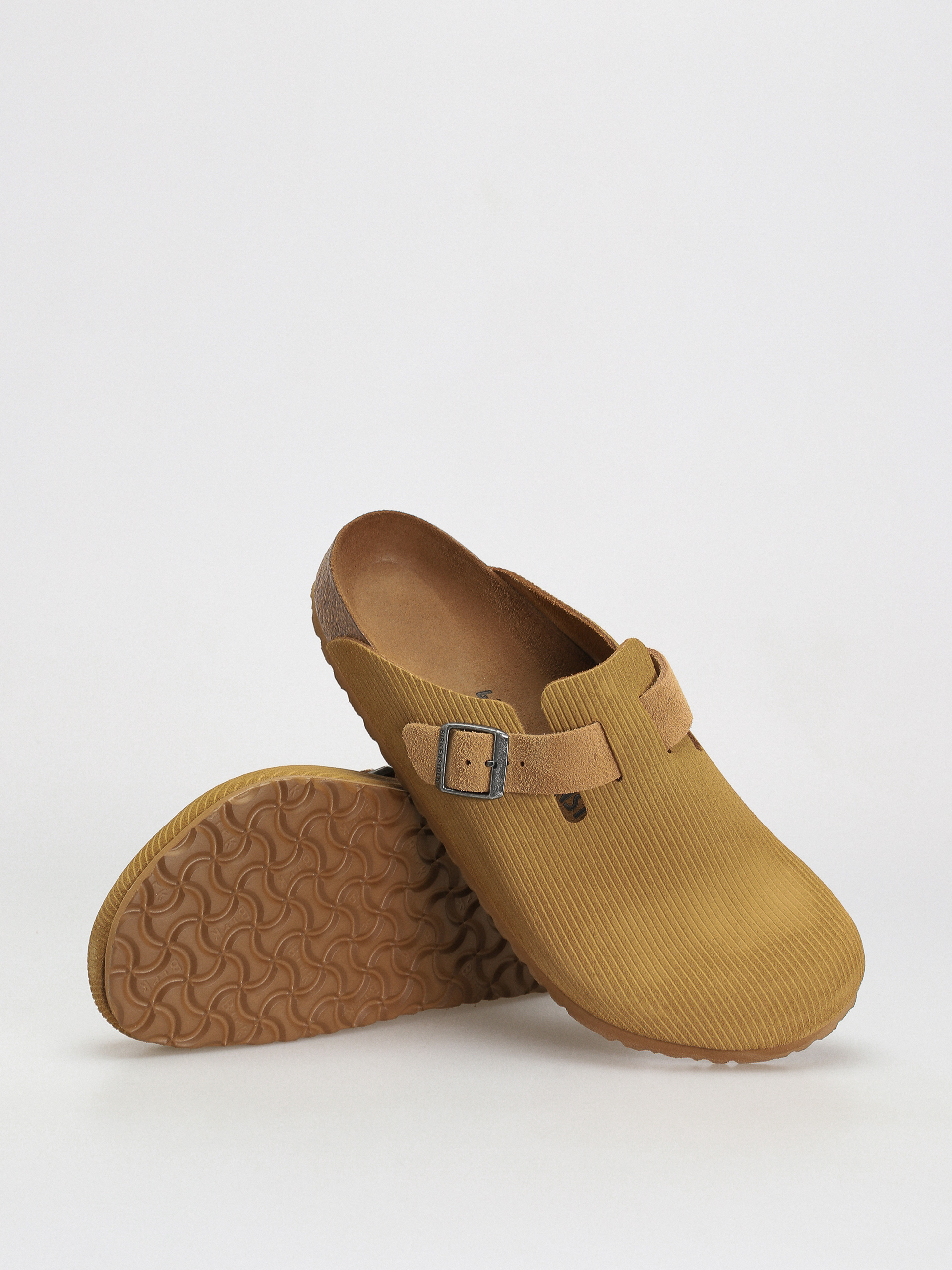 Șlapi Birkenstock Boston Suede Embossed Regular (corduroy cork brown)