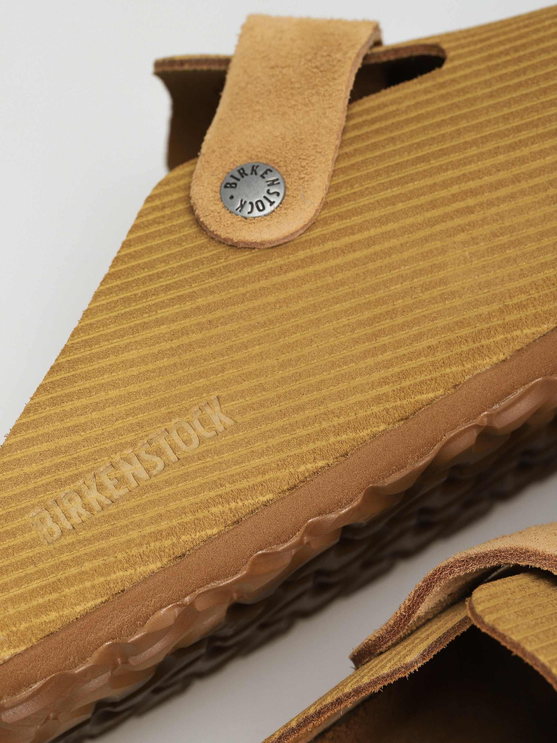 Șlapi Birkenstock Boston Suede Embossed Regular (corduroy cork brown)