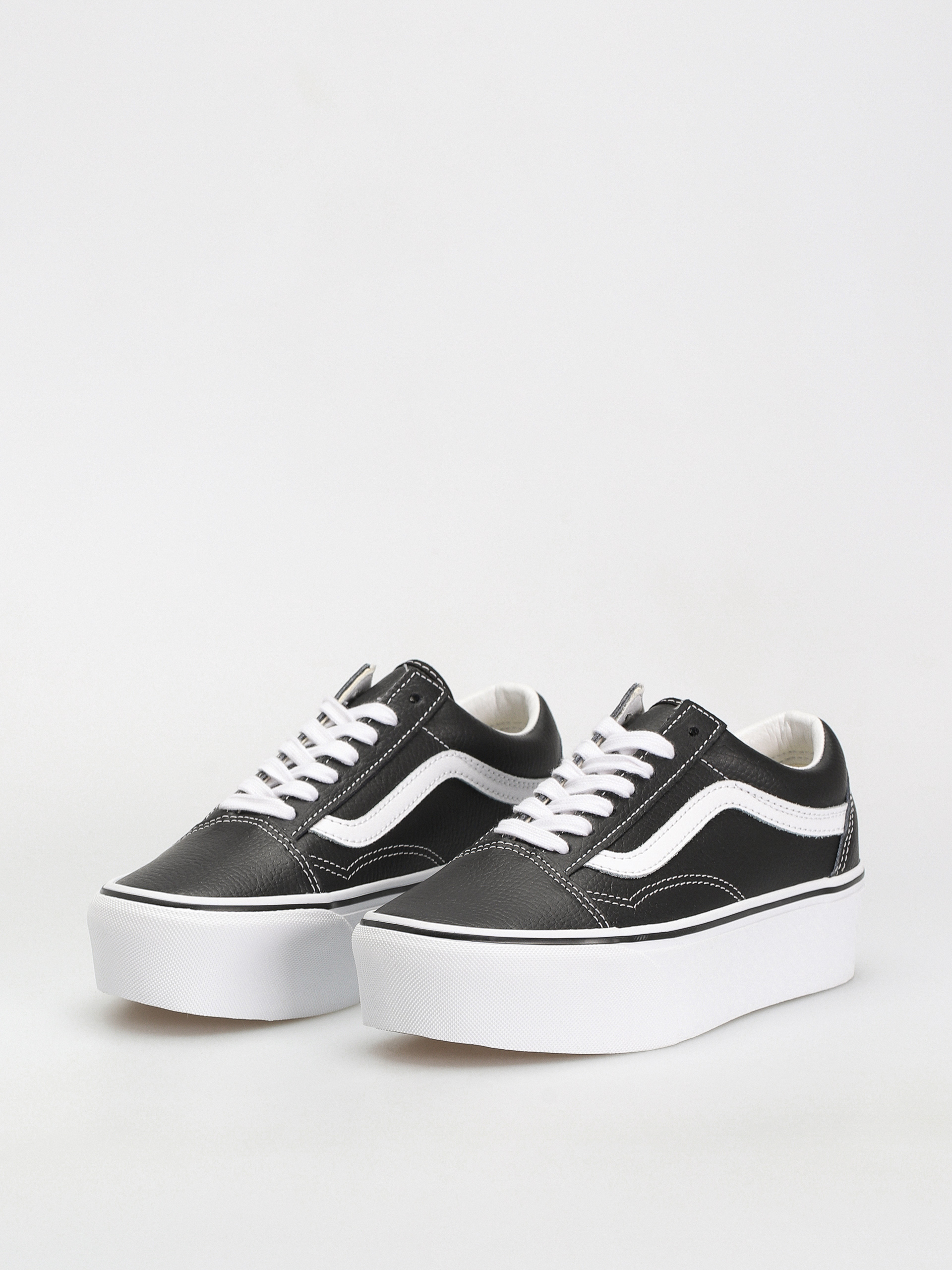 Pantofi Vans Old Skool Stackform (leather black/true white)
