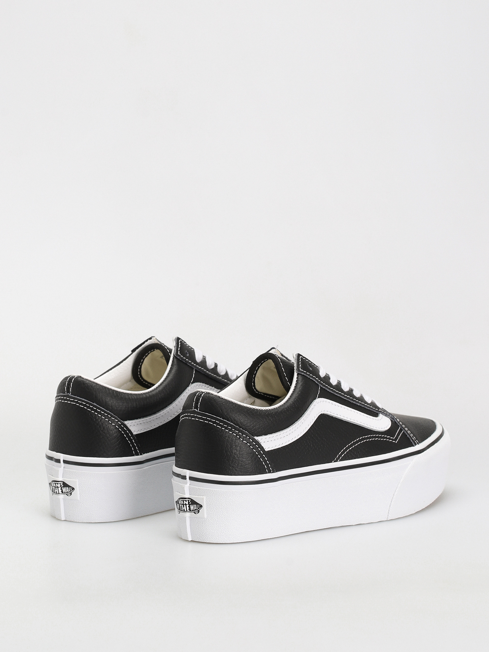 Pantofi Vans Old Skool Stackform (leather black/true white)