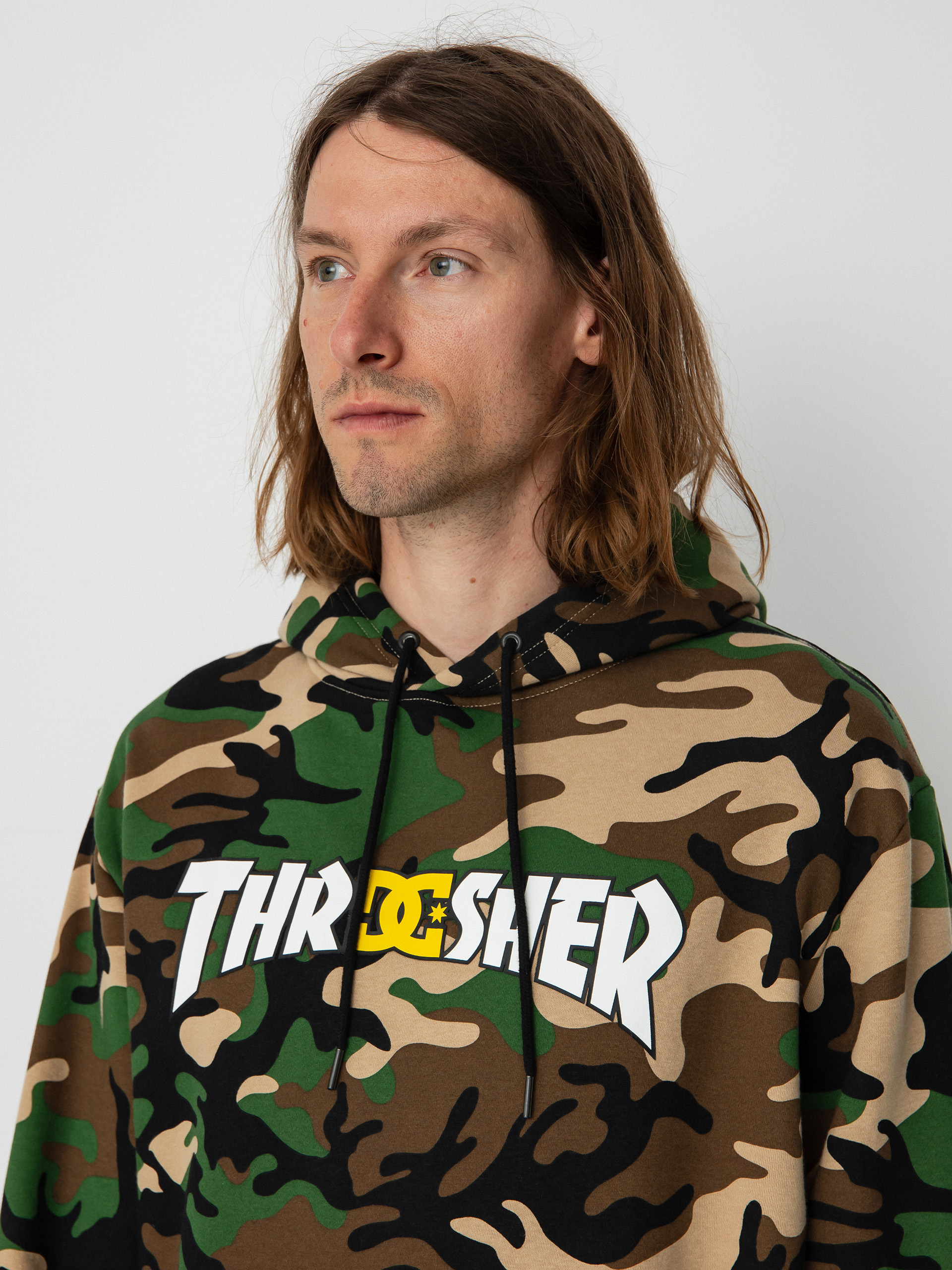 Hanorac cu glugă DC X Thrasher (army camo)