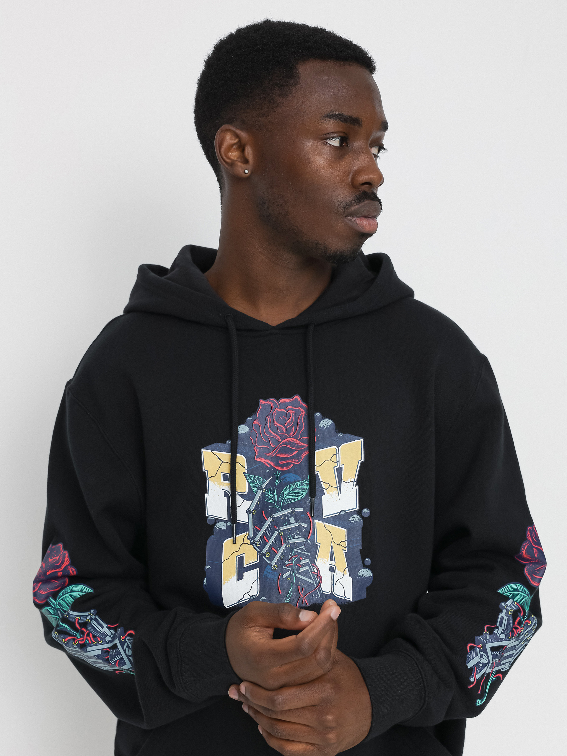 Hanorac cu glugă RVCA Mandroid HD (black)