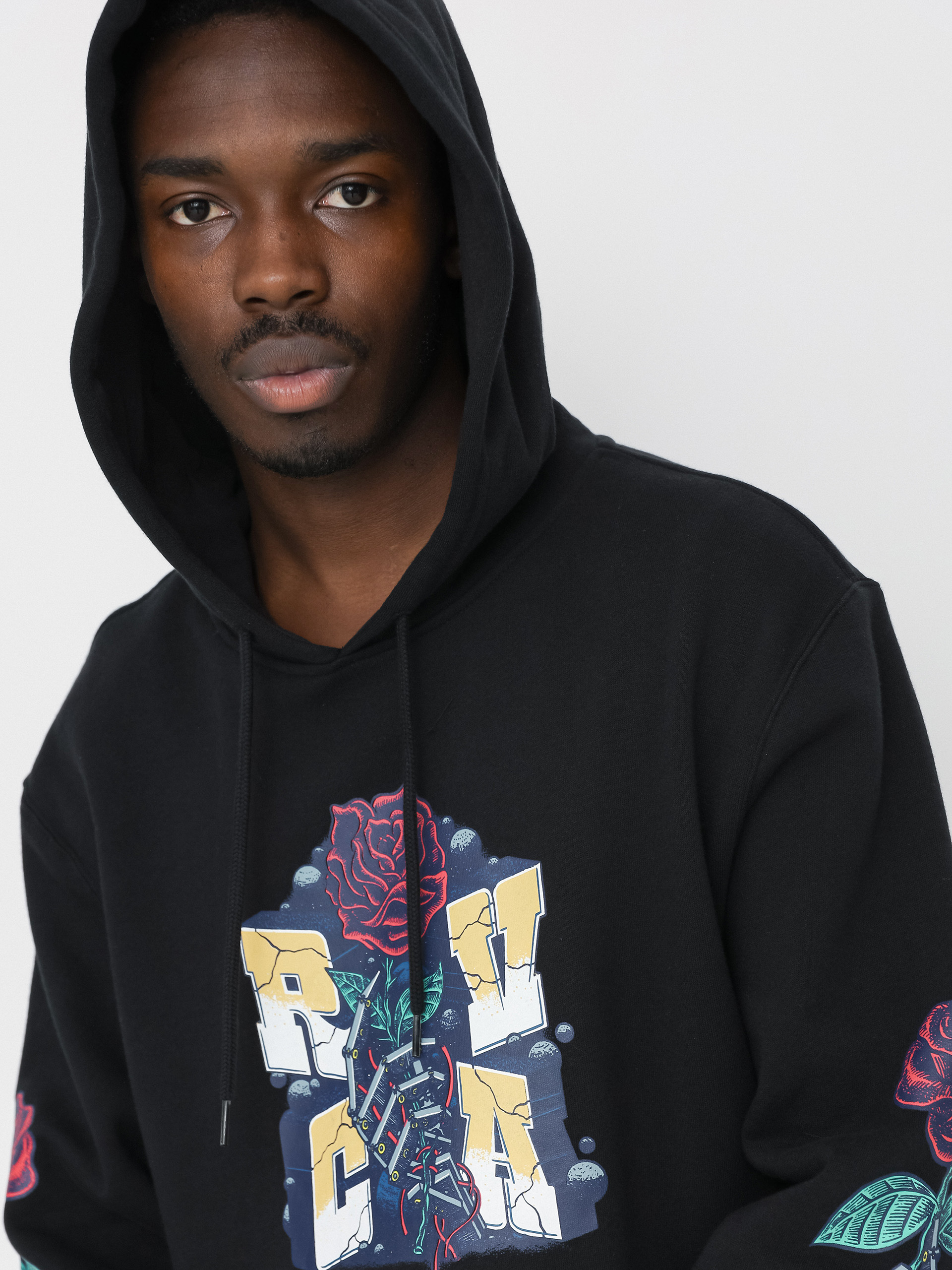Hanorac cu glugă RVCA Mandroid HD (black)