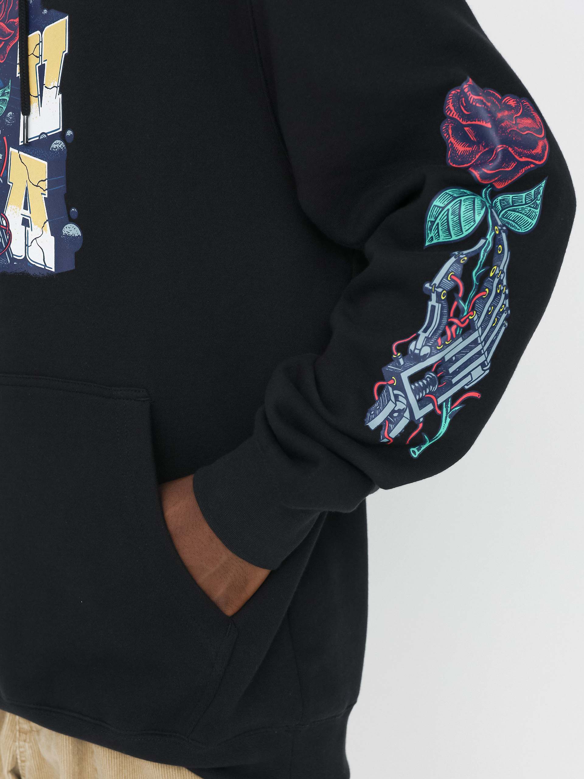 Hanorac cu glugă RVCA Mandroid HD (black)