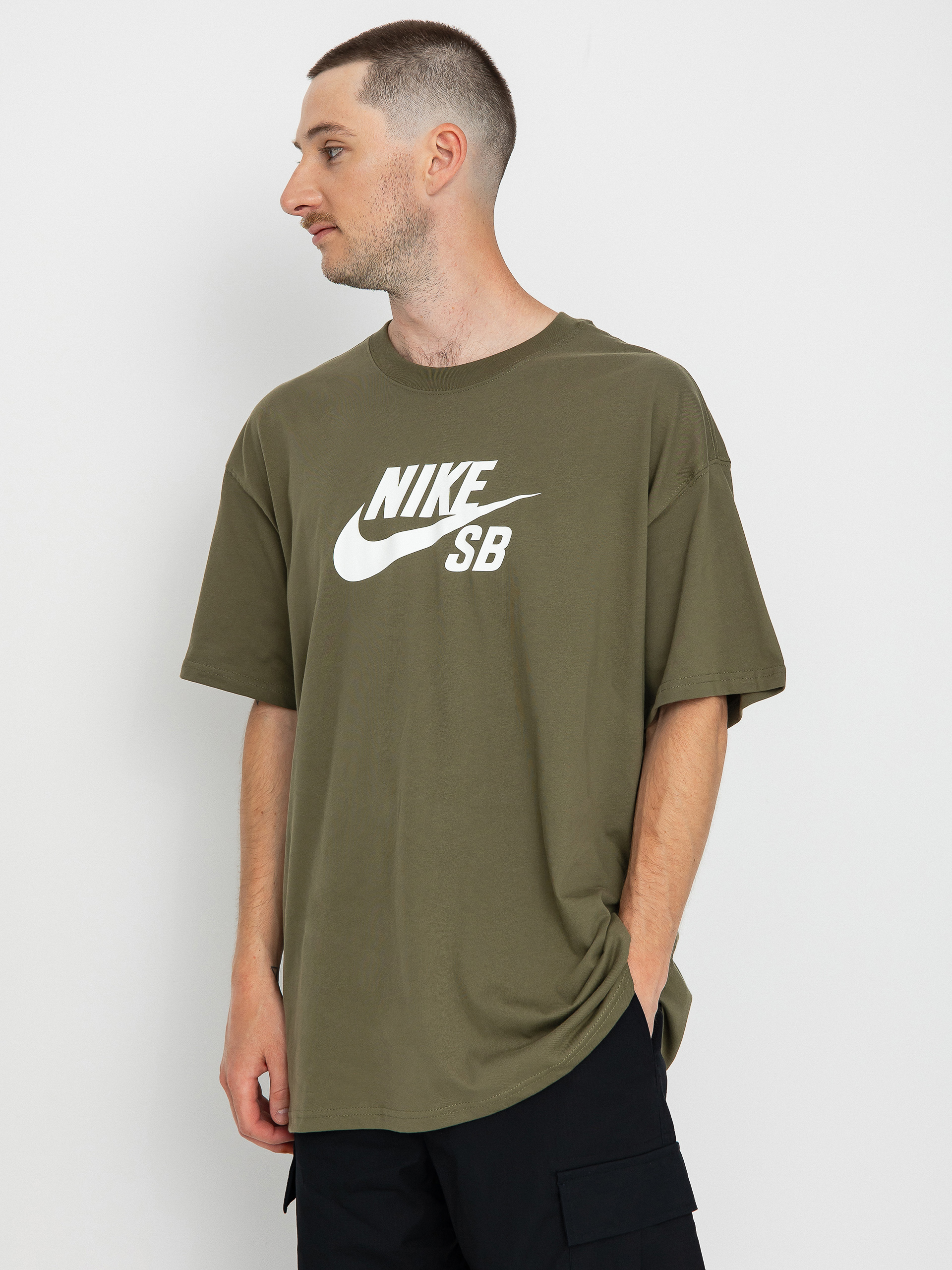 Tricou Nike SB Logo HBR (medium olive)