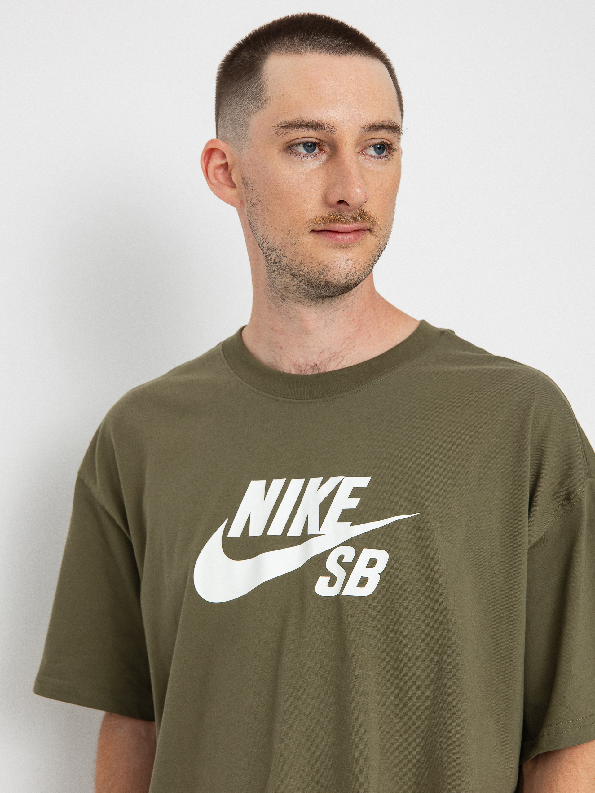 Tricou Nike SB Logo HBR (medium olive)