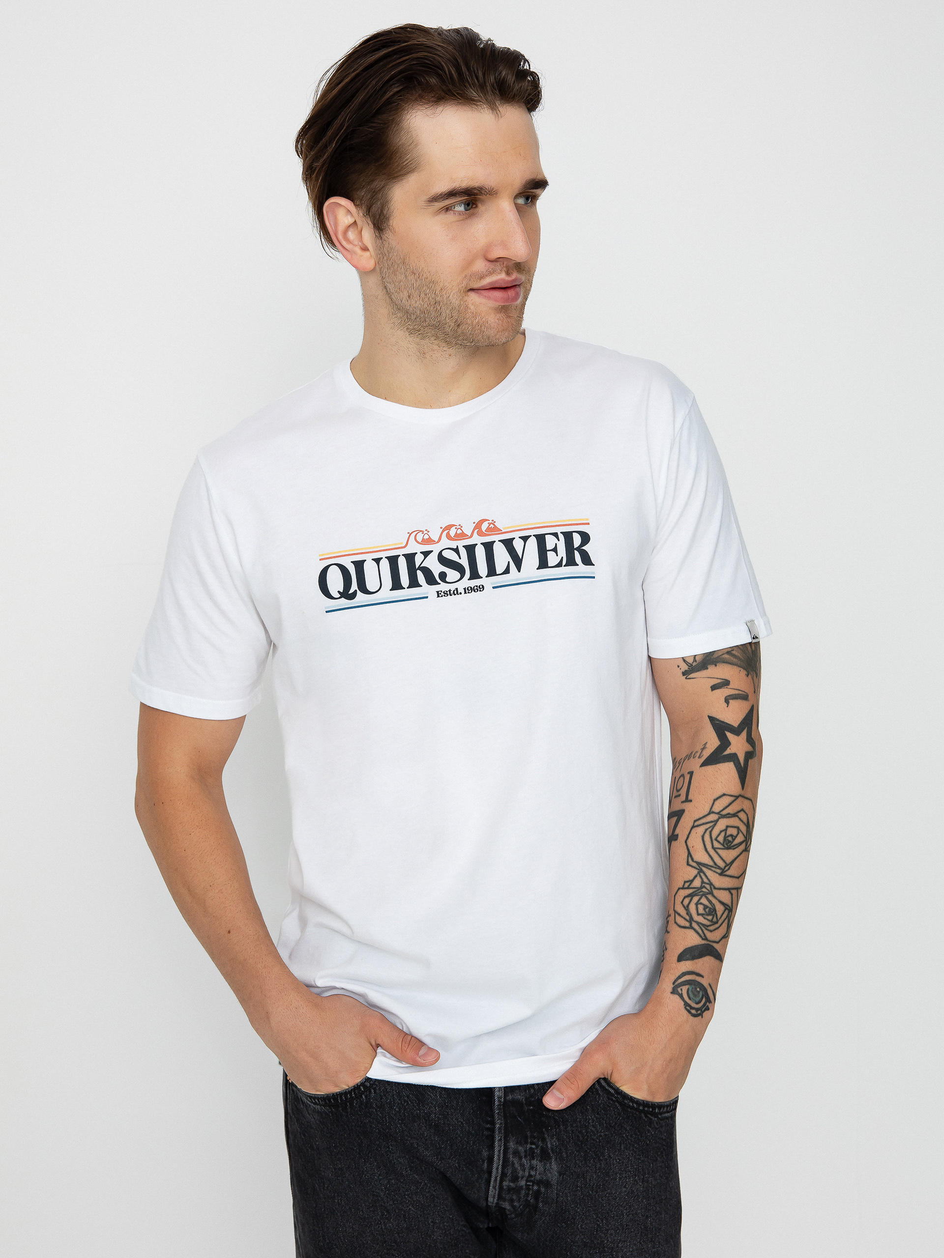 Tricou Quiksilver Gradient Line (white)