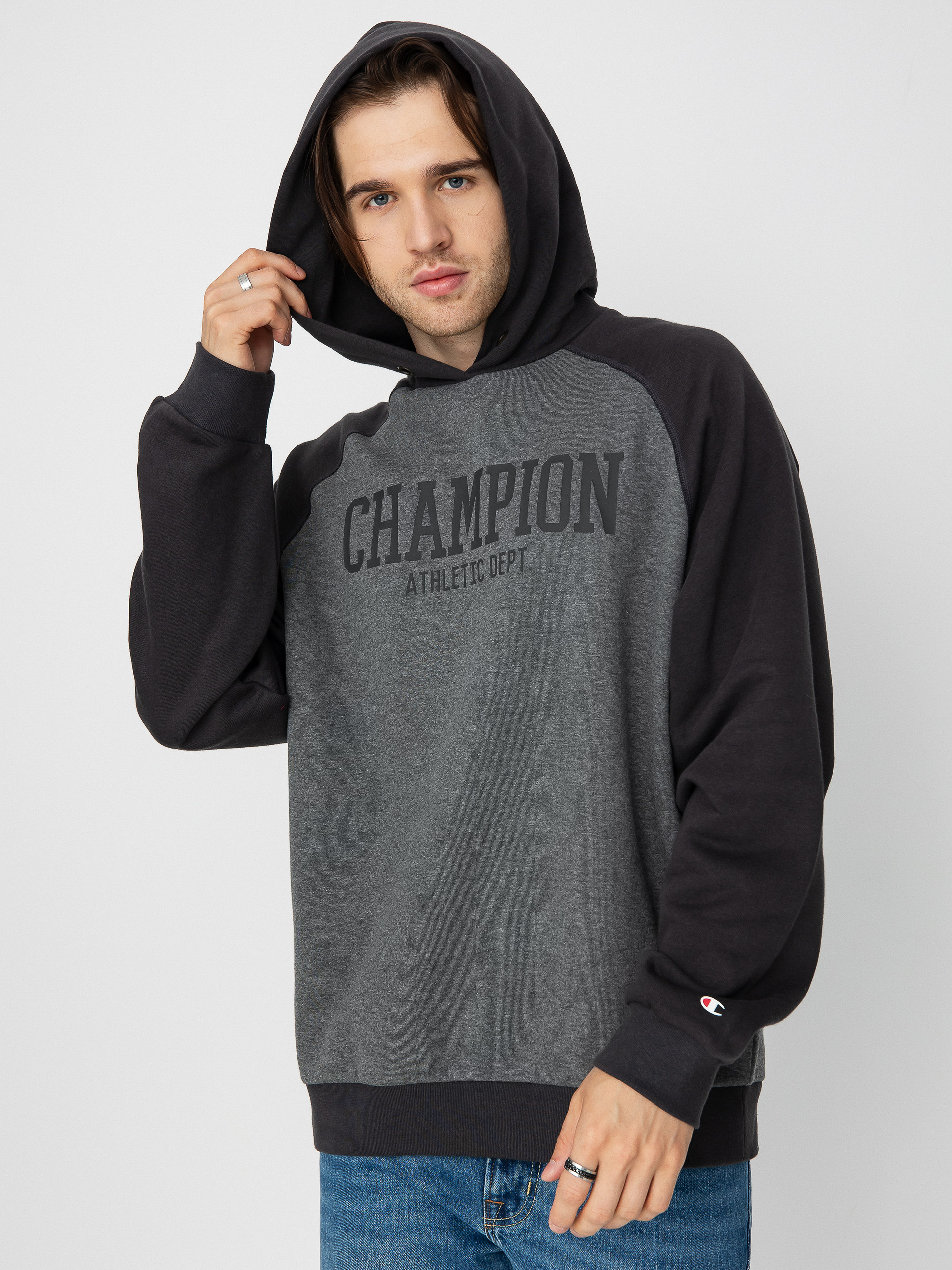 Hanorac cu glugă Champion Legacy Hooded Sweatshirt 219169 HD (gahm/chr)