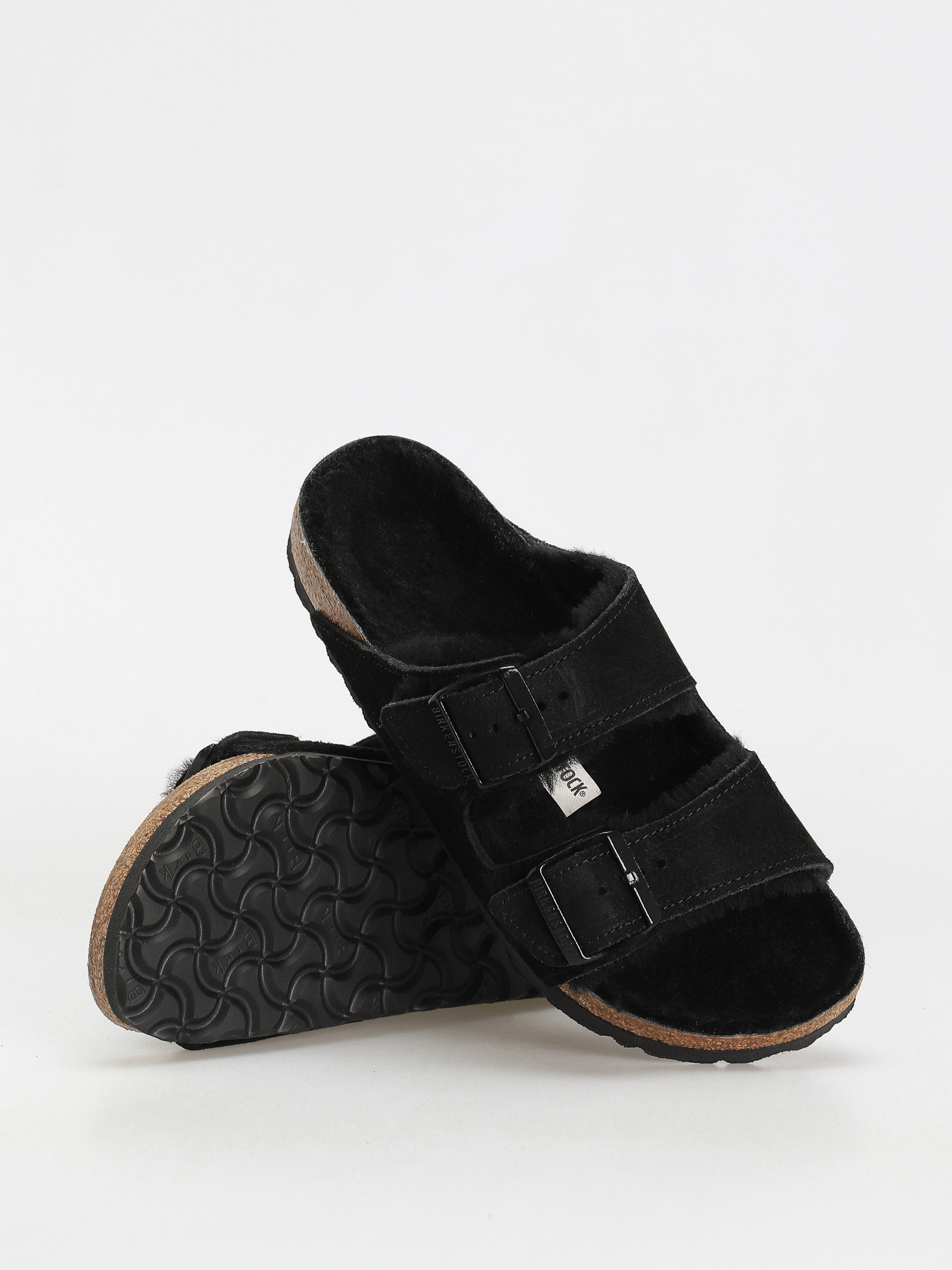 Șlapi Birkenstock Arizona Suede Leather Narrow Wmn (black)