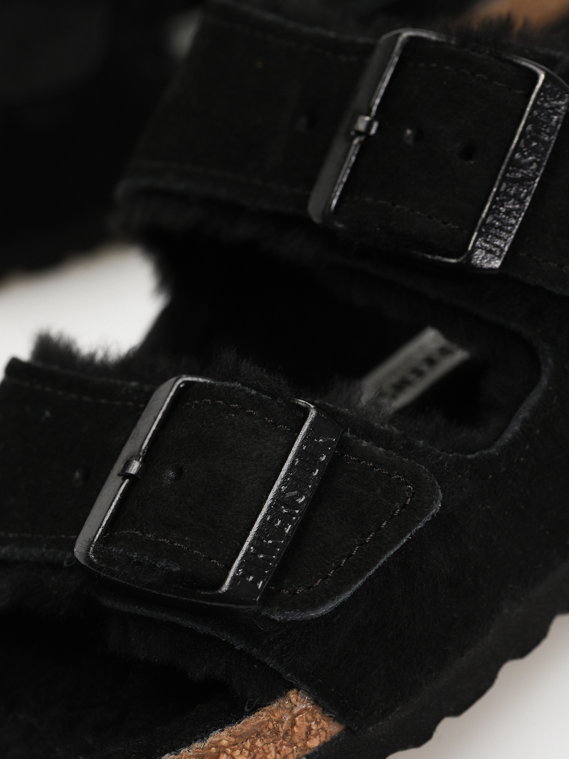 Șlapi Birkenstock Arizona Suede Leather Narrow Wmn (black)