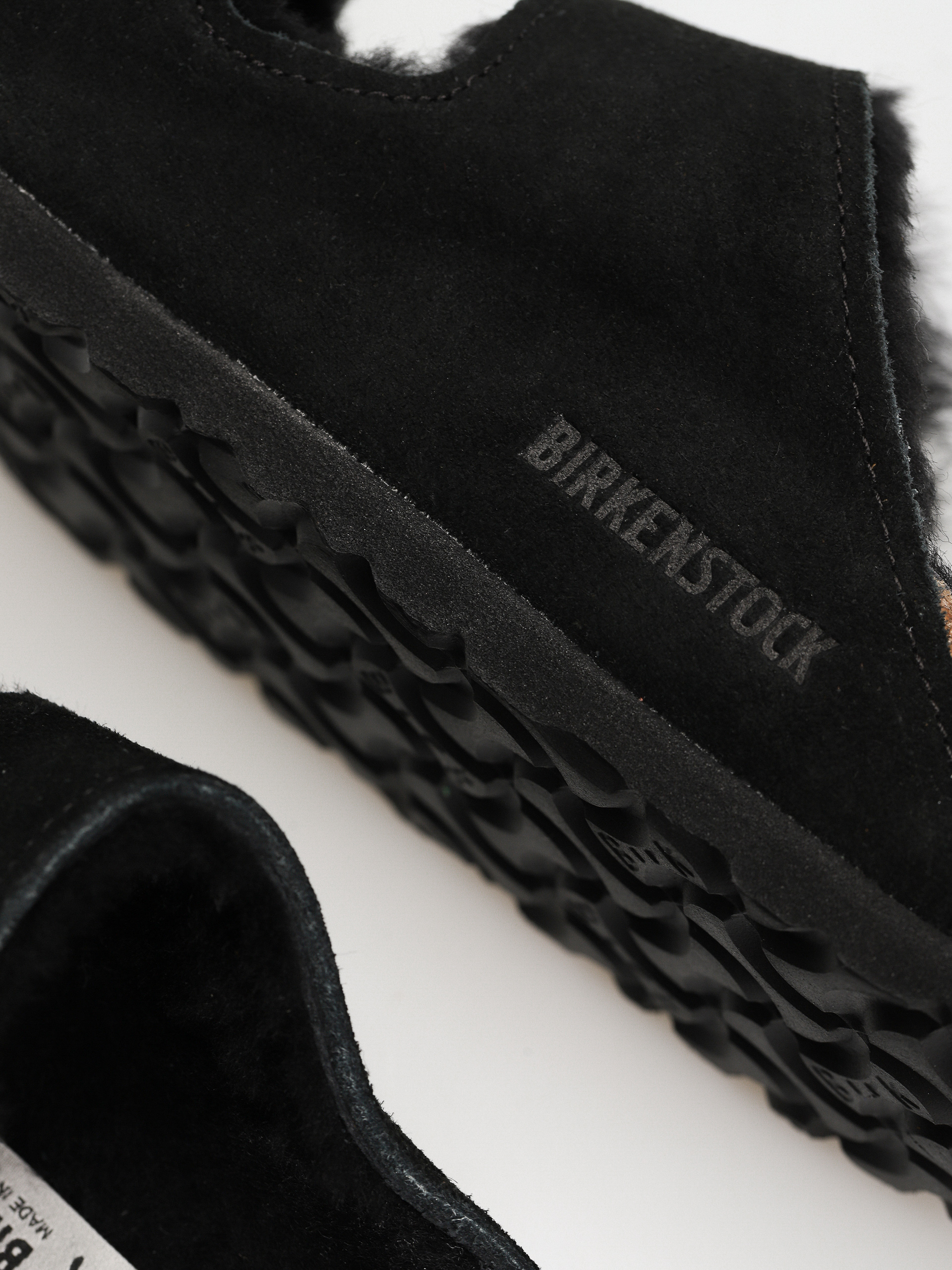 Șlapi Birkenstock Arizona Suede Leather Narrow Wmn (black)