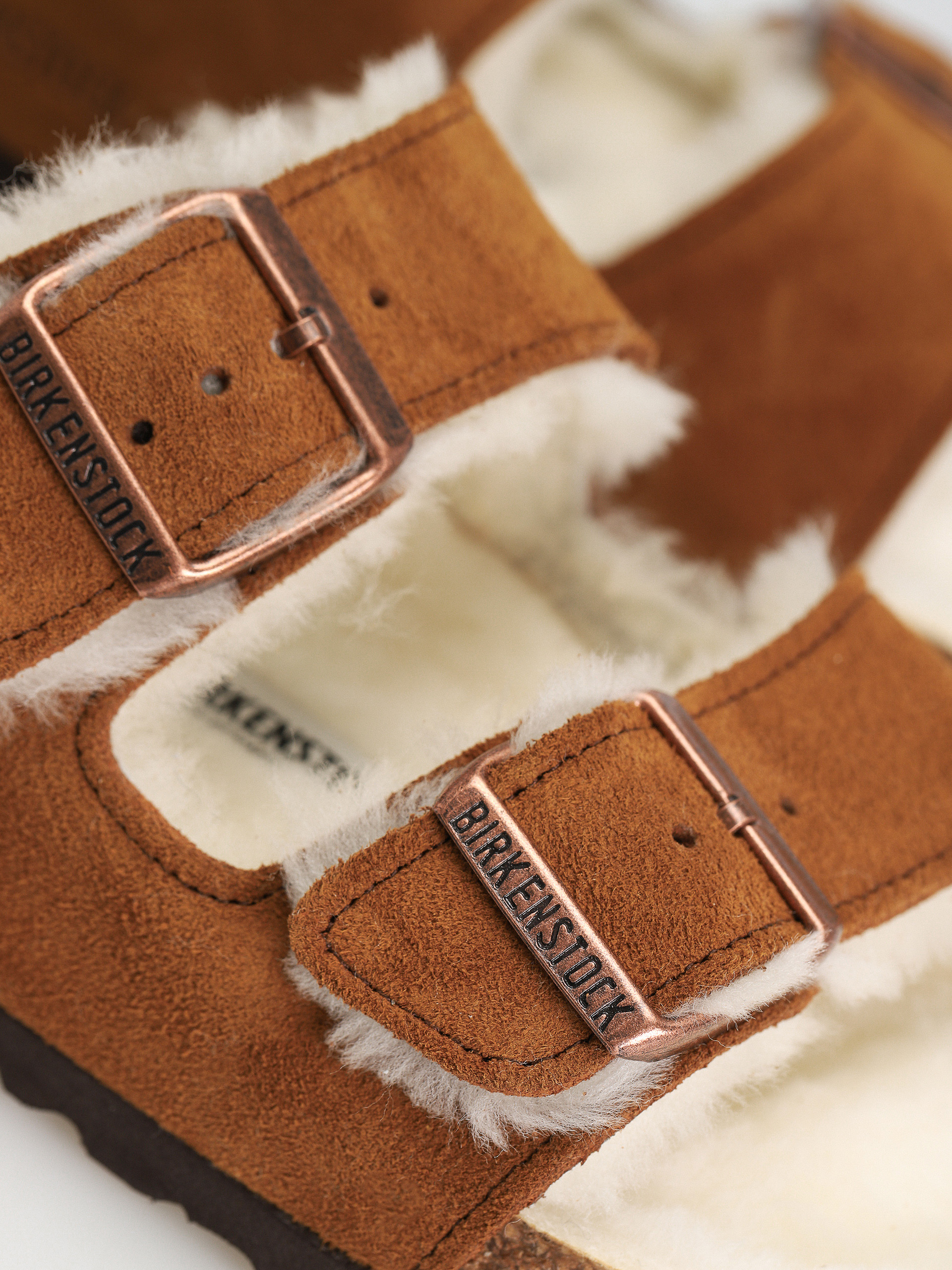 Șlapi Birkenstock Arizona Suede Leather Narrow Wmn (mink)