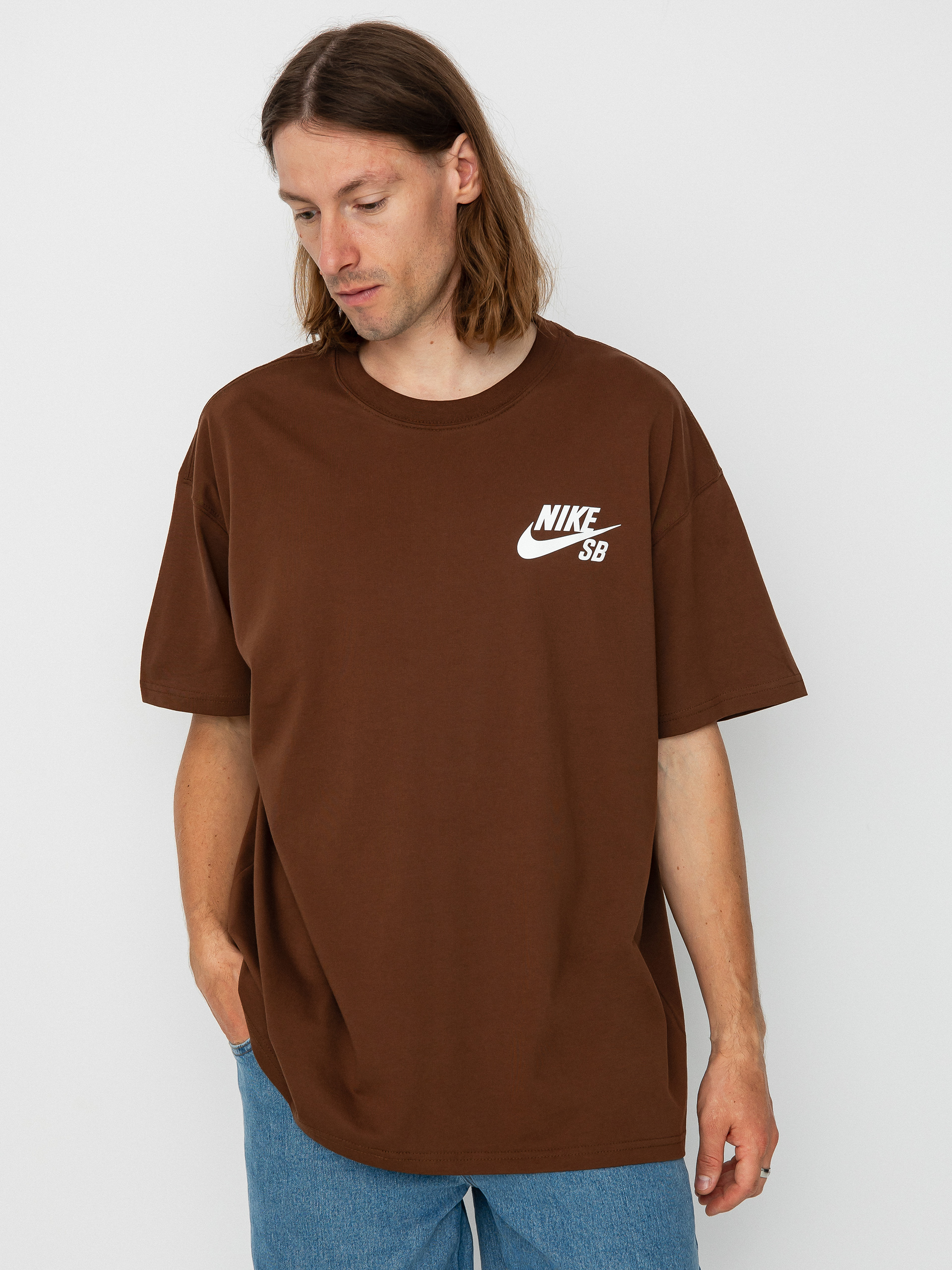 Tricou Nike SB Logo (cacao  wow/white)