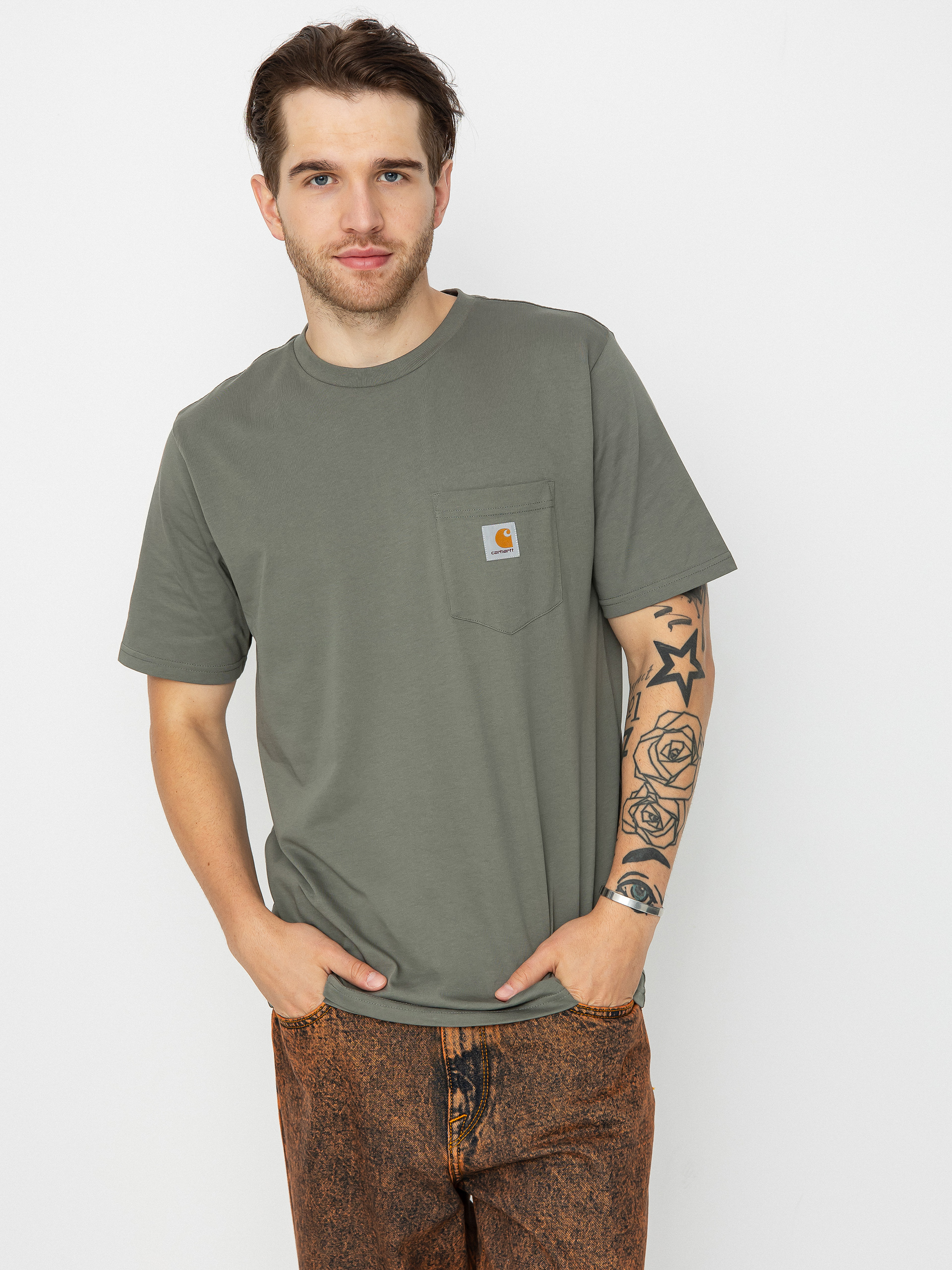 Tricou Carhartt WIP Pocket (smoke green)