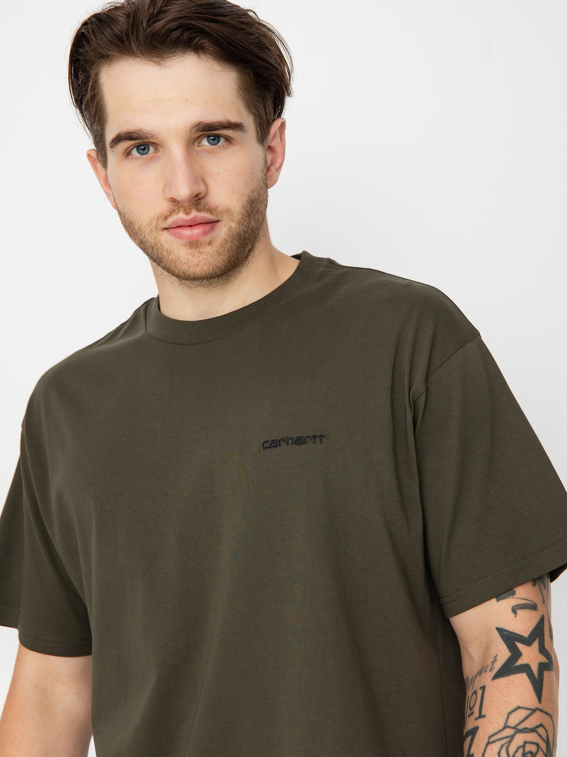 Tricou Carhartt WIP Script Embroidery (cypress/black)