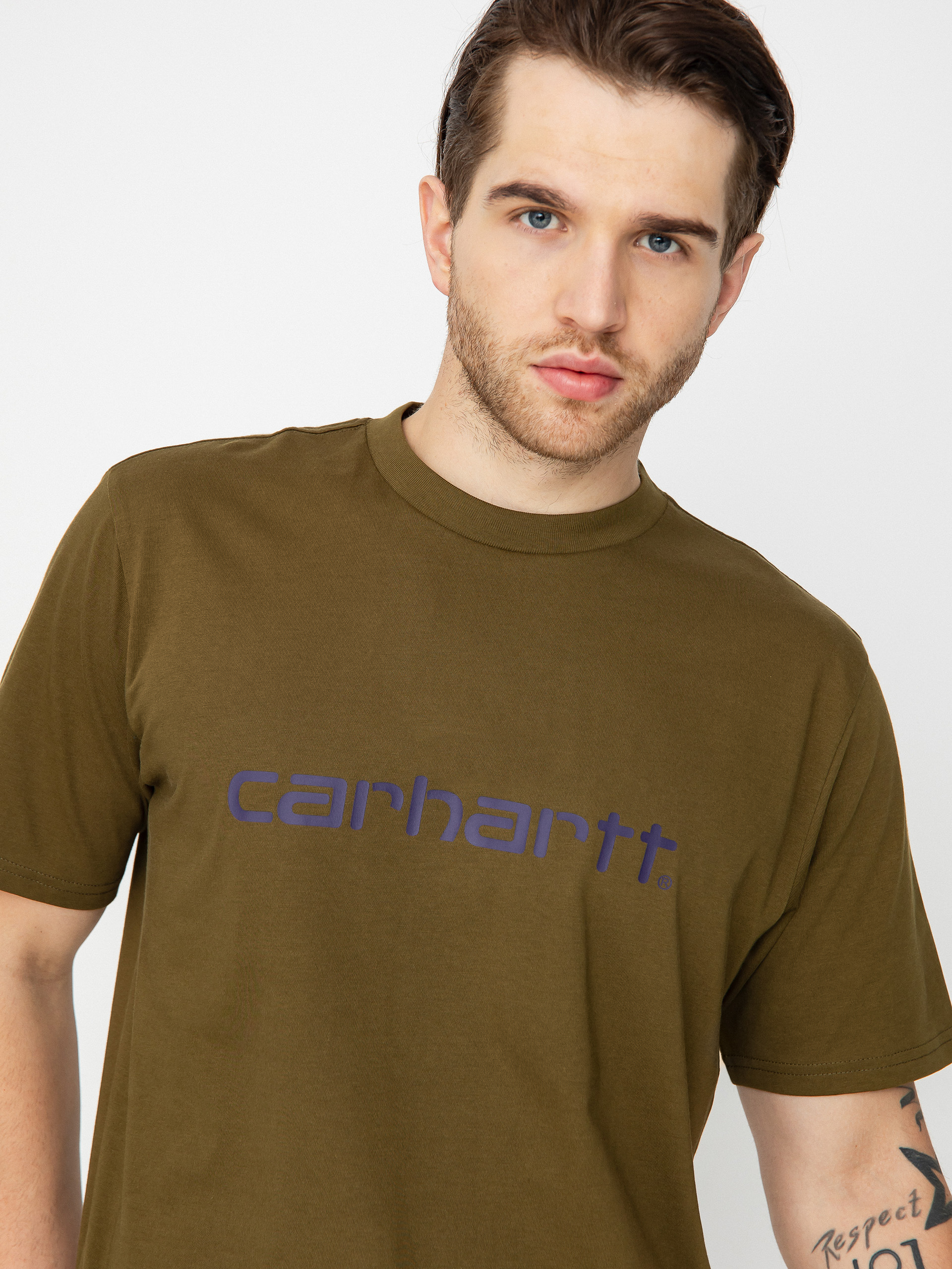 Tricou Carhartt WIP Script (highland/cassis)