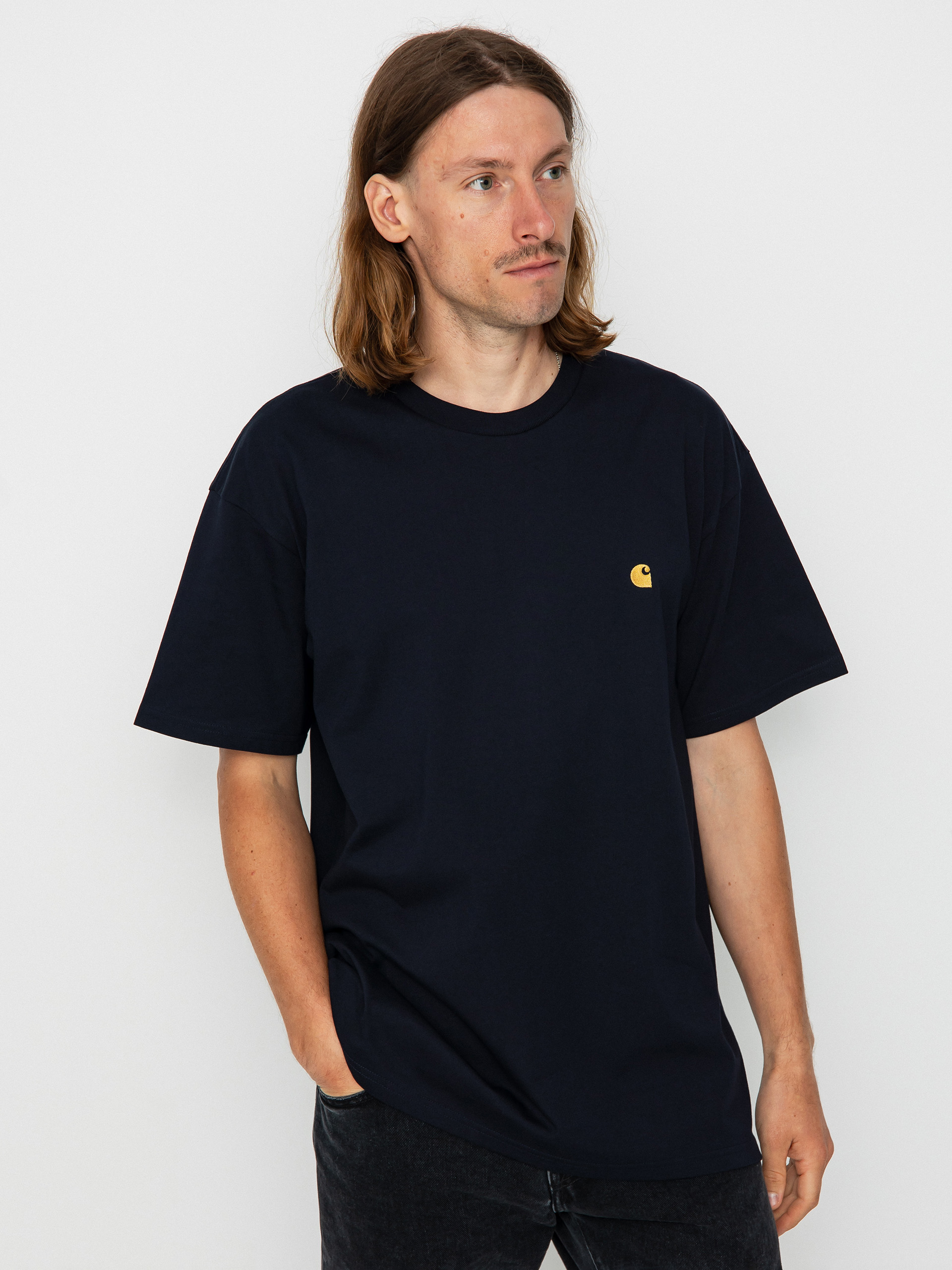 Tricou Carhartt WIP Chase (dark navy/gold)