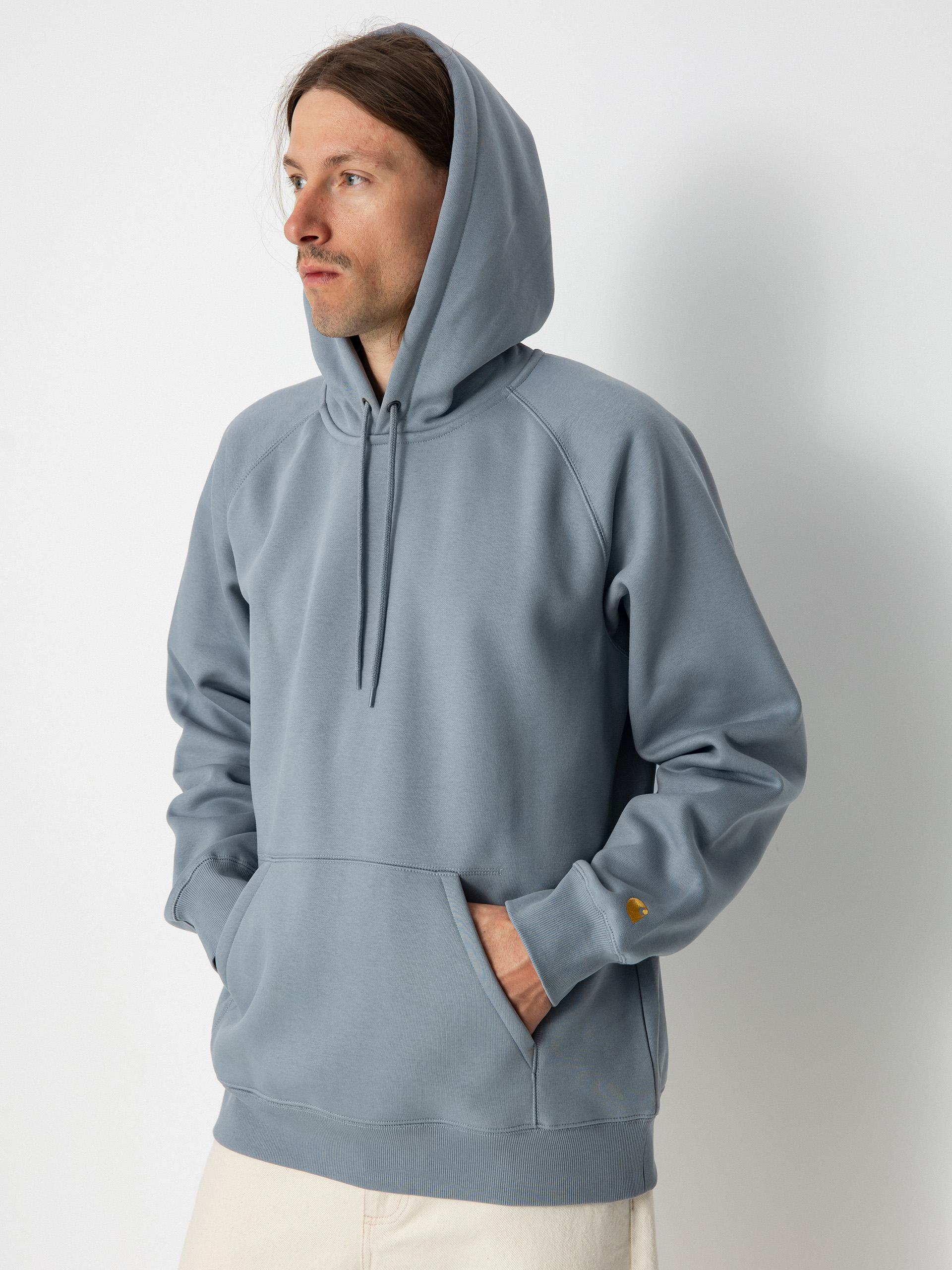 Hanorac cu glugă Carhartt WIP Chase HD (mirror/gold)
