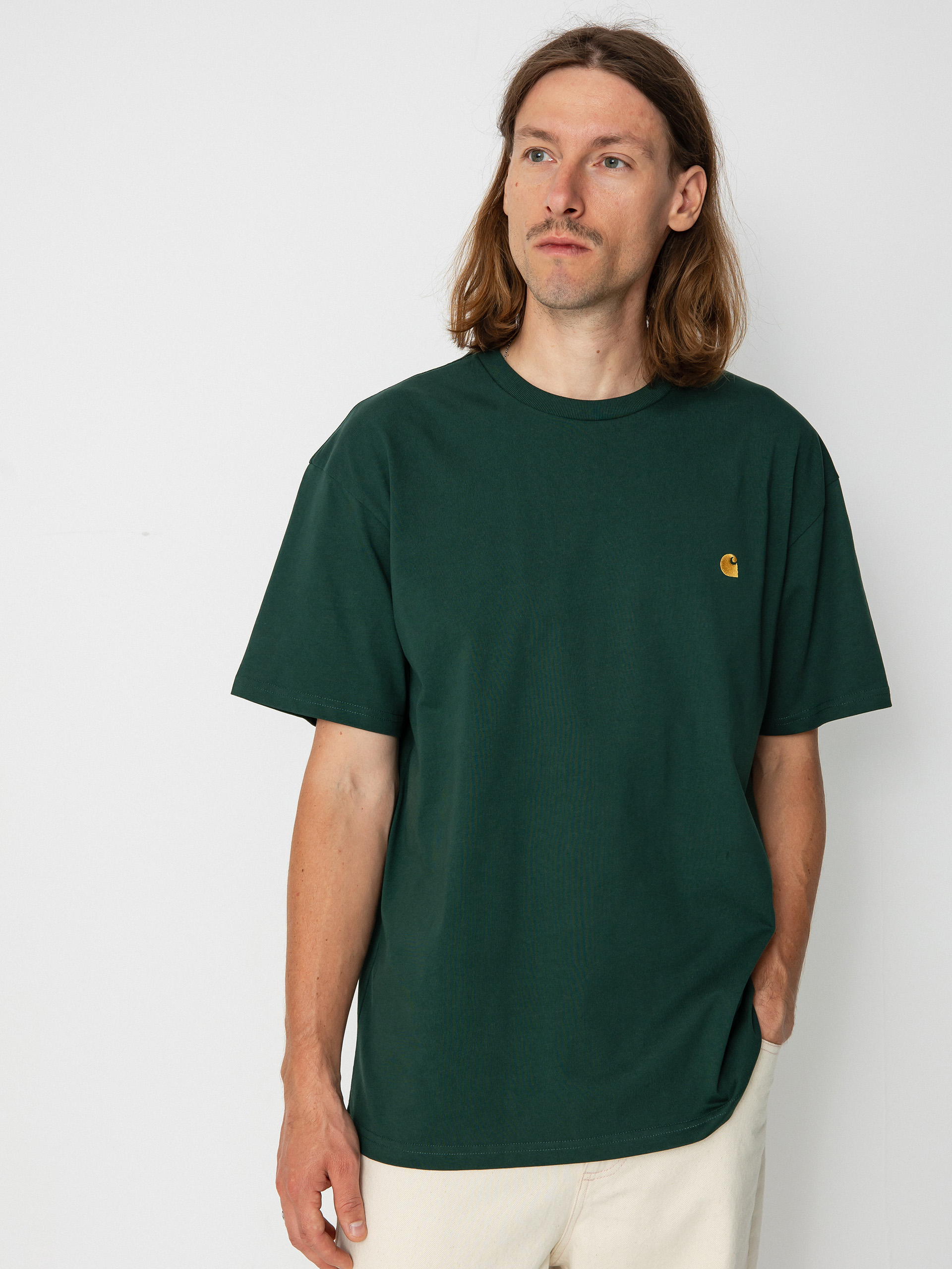 Tricou Carhartt WIP Chase (discovery green/gold)