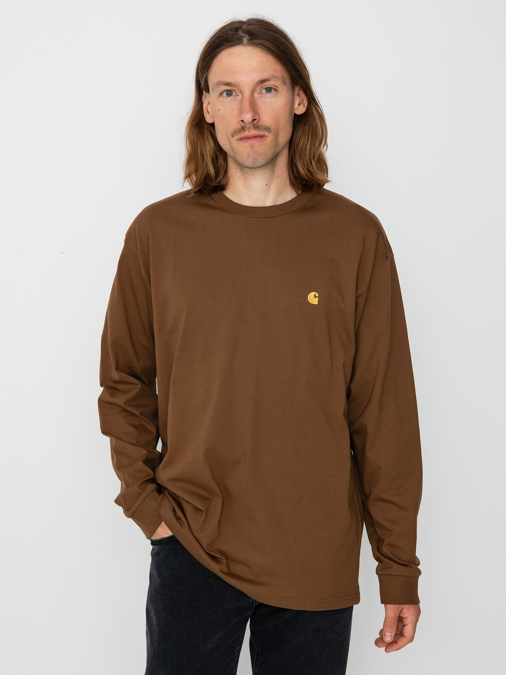 Longsleeve Carhartt WIP Chase (tamarind/gold)