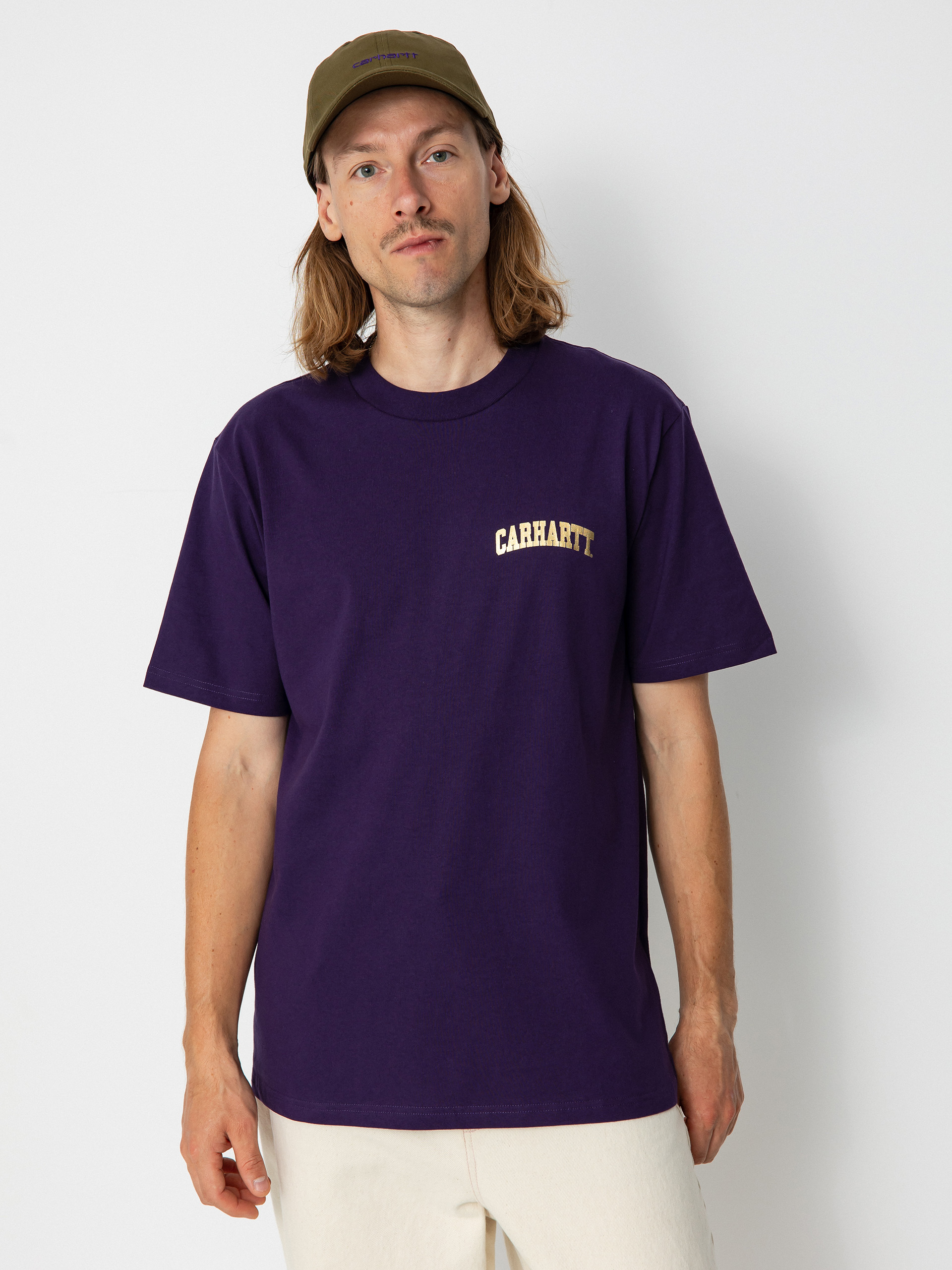 Tricou Carhartt WIP University Script (cassis/gold)