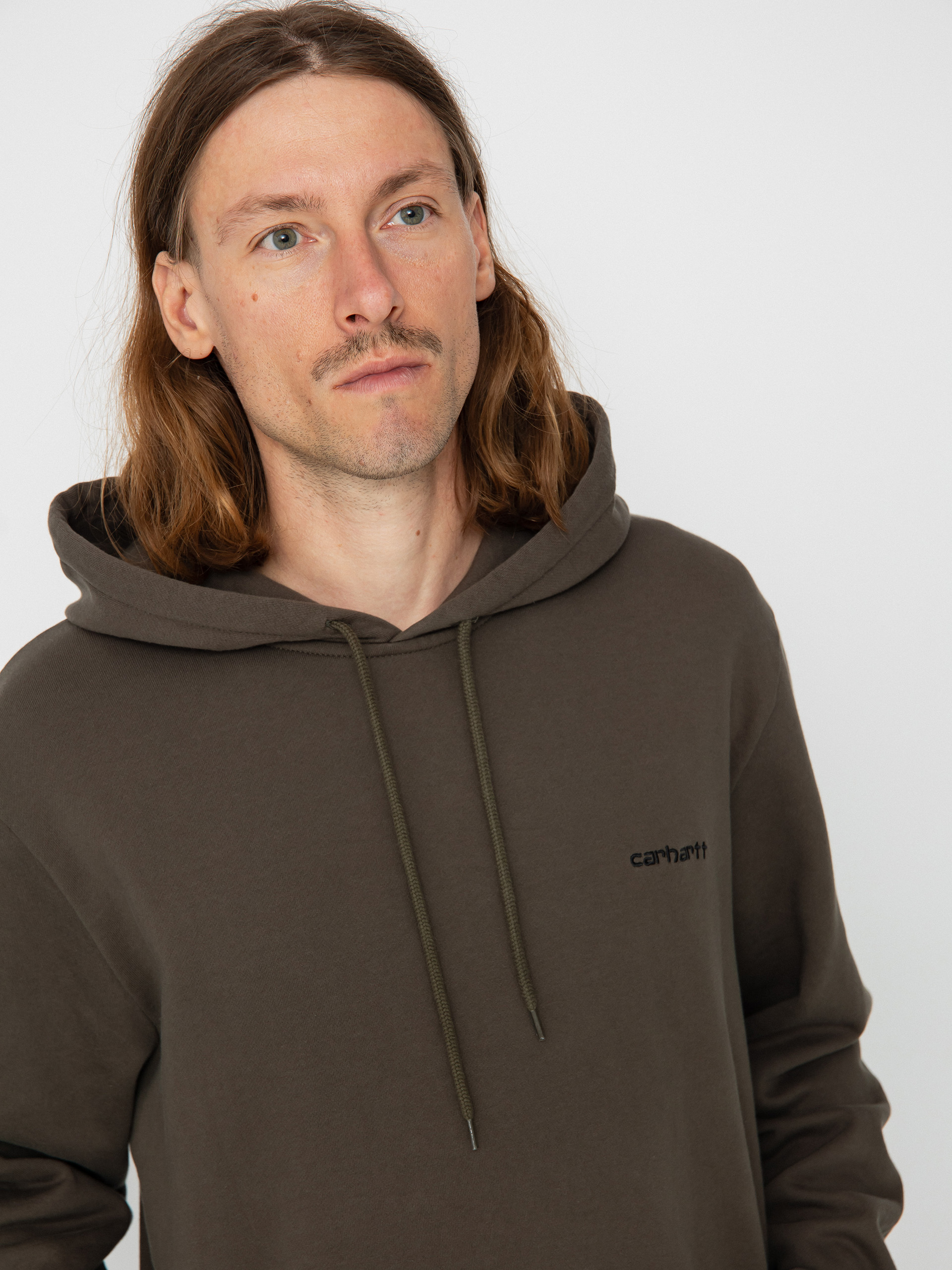 Hanorac cu glugă Carhartt WIP Script Embroidery HD (cypress/black)