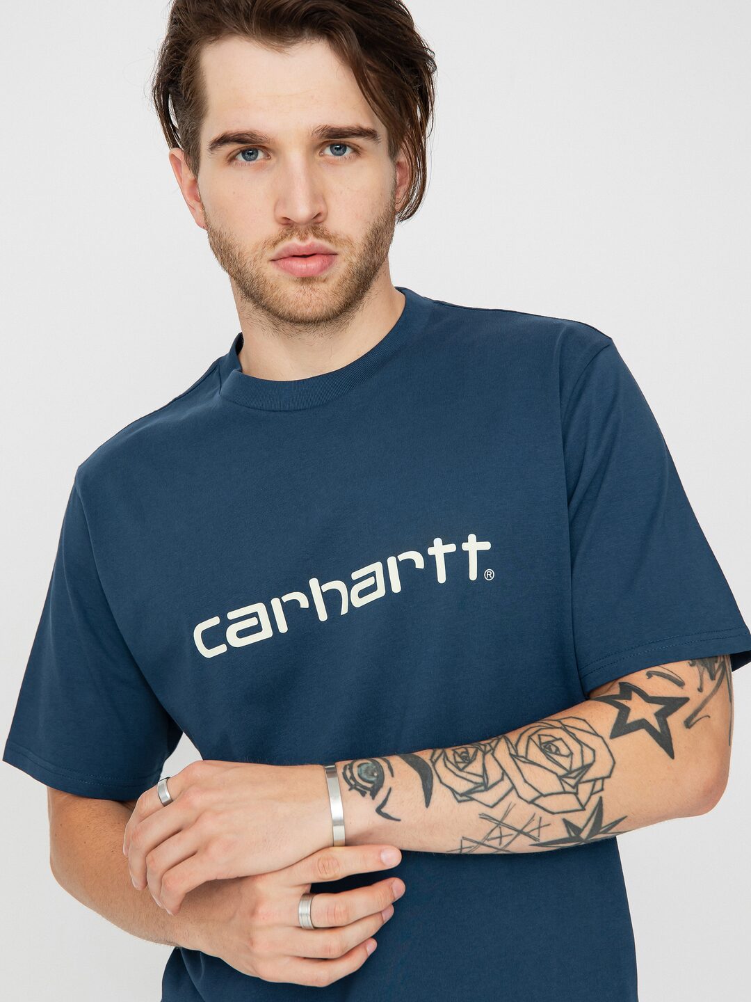 Tricou Carhartt WIP Script (squid/salt)
