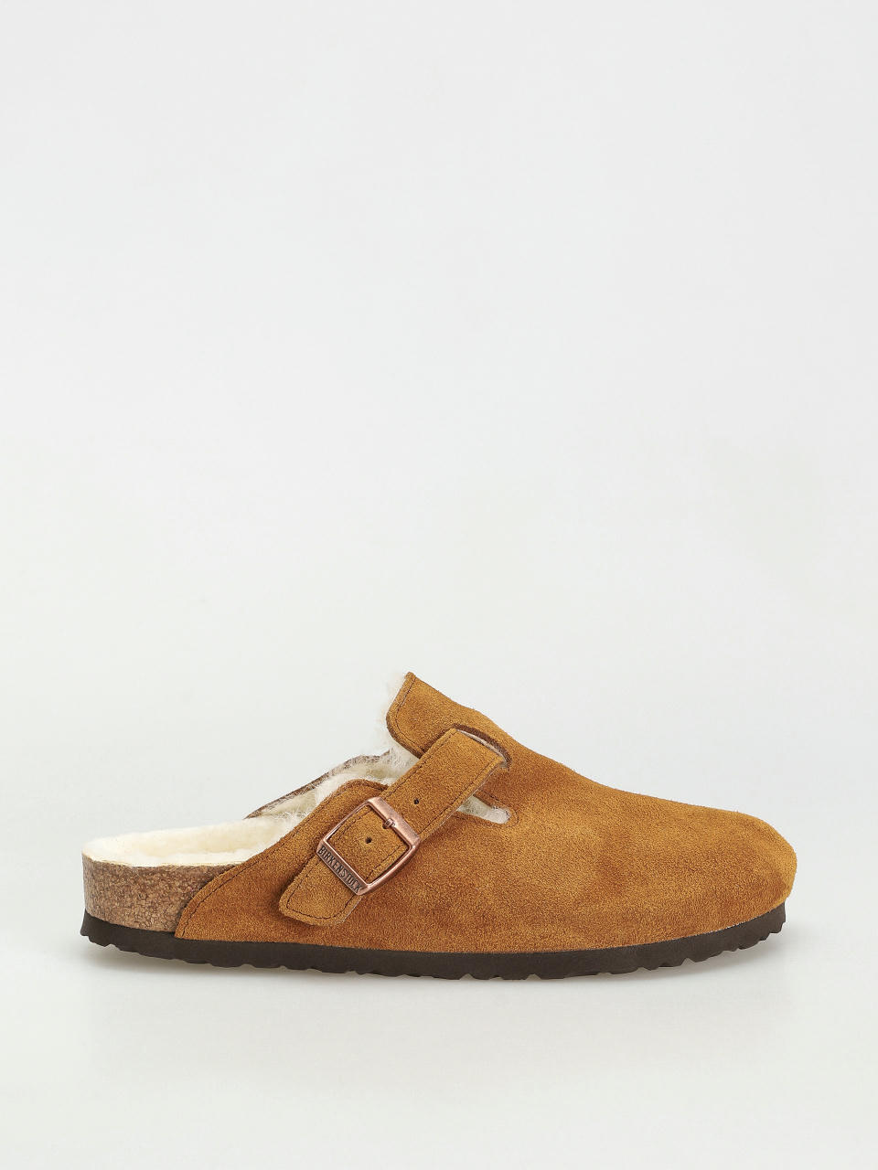 Șlapi Birkenstock Boston Suede Leather Narrow Wmn (mink)